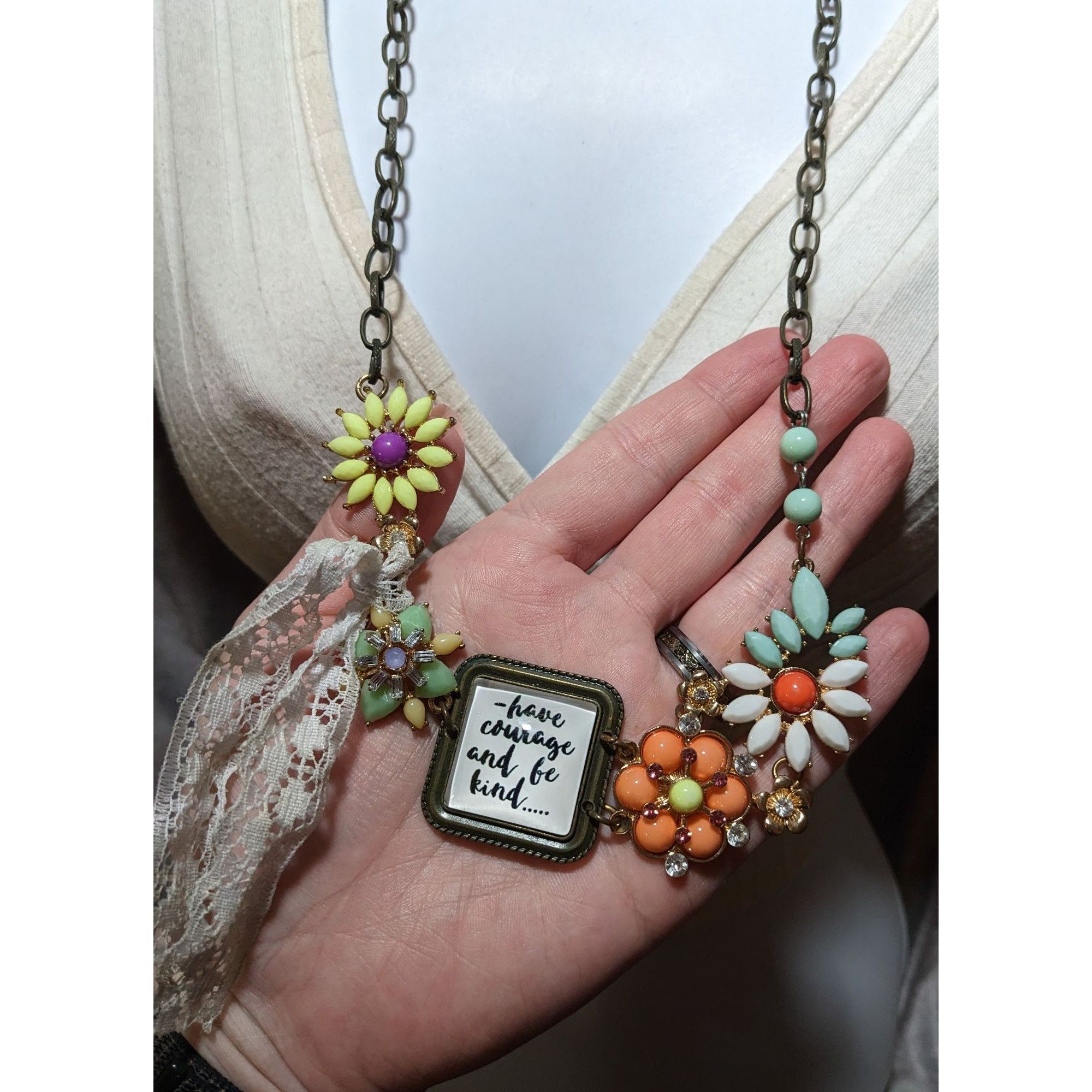 Other Cottagecore Floral Bow Affirmation Necklace Size ONE SIZE - 5 Thumbnail