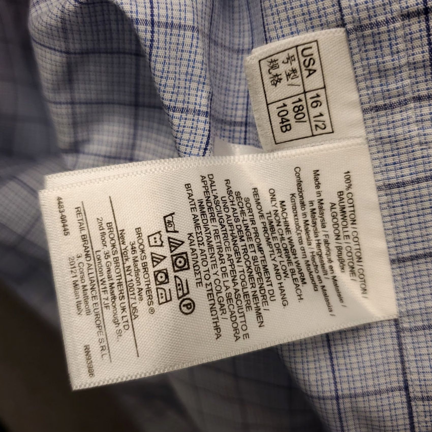Brooks Brothers Brooks Brothers Dress Shirt Mens 16.5 Multicolor Check Non-Iron Classic Fit Button-Up Shirt Size 46R - 7 Thumbnail