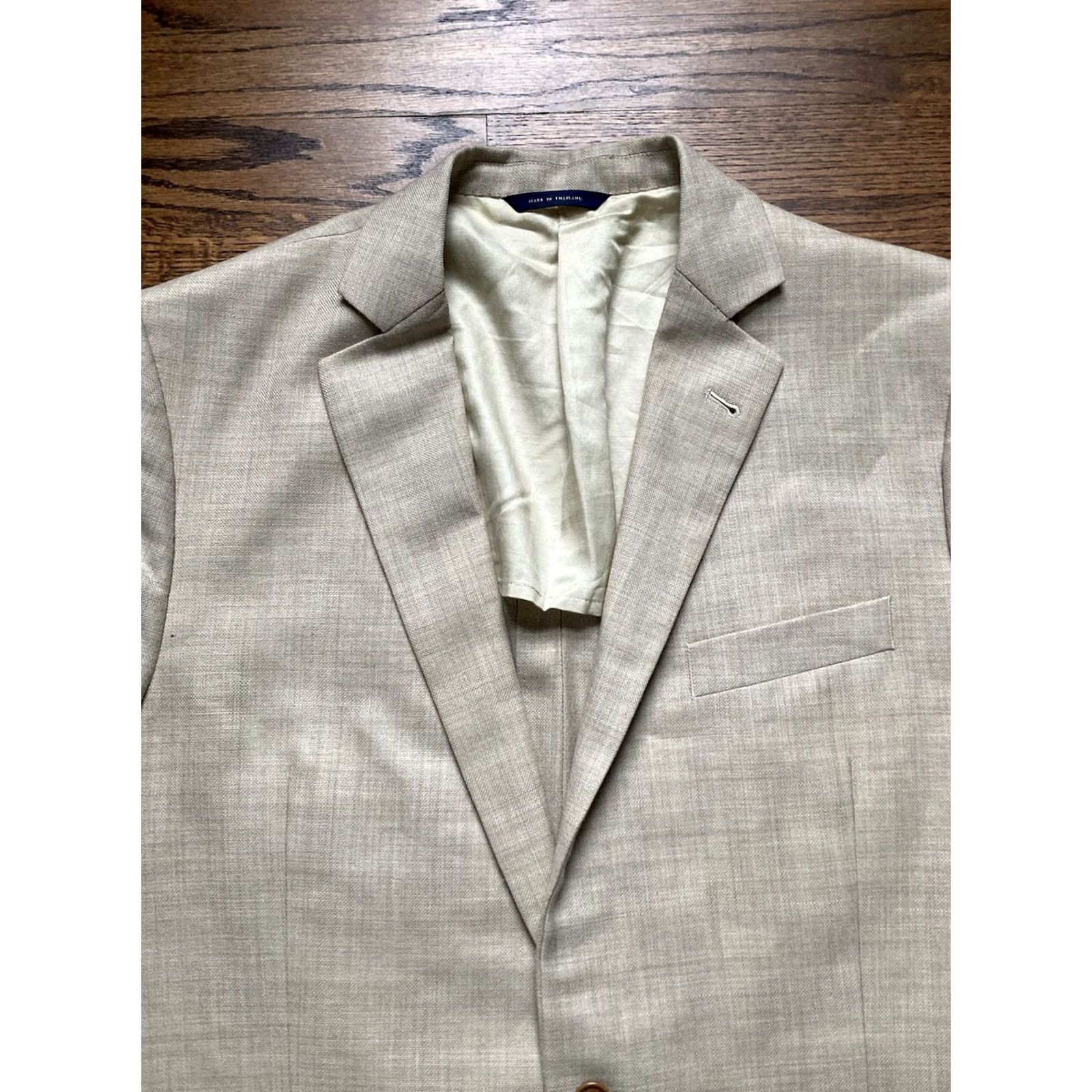 Brooks Brothers Brooks Brothers Blazer Mens Size 43L Tan Wool Jacket 2 Button Fitzgerald 1818 Size 46R - 4 Thumbnail
