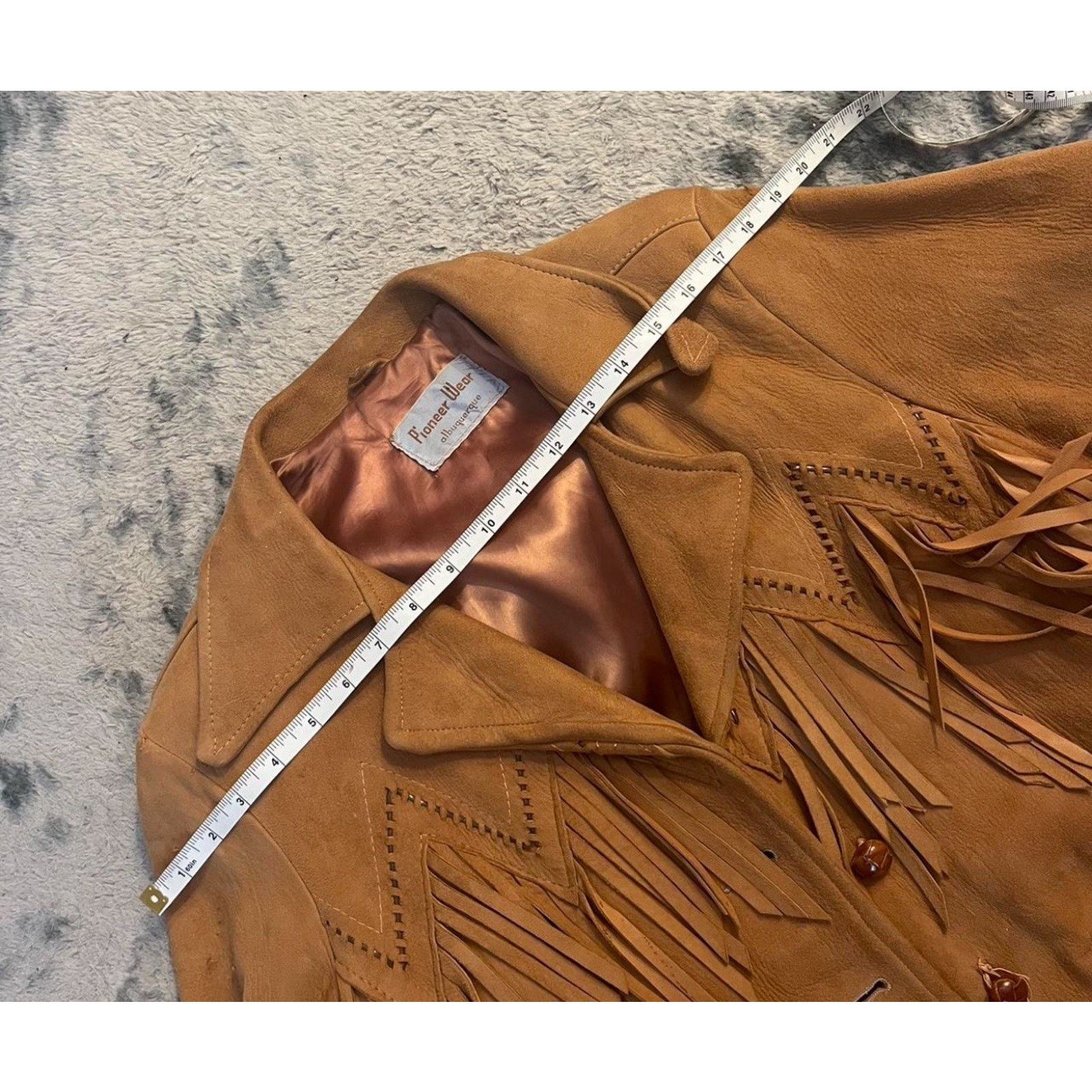 Vintage VTG Pioneer Wear Tan Beige Fringe Leather Western Jacket S Size S / US 4 / IT 40 - 6 Thumbnail