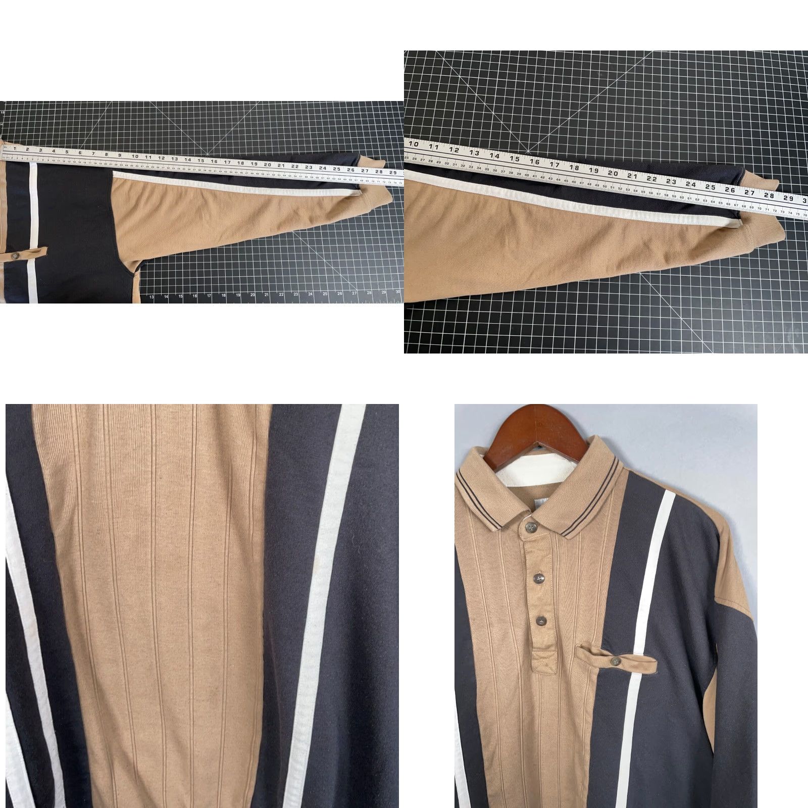 Vintage VINTAGE LD Sport Polo Shirt Striped Long Sleeve Knit Adult XL Brown Black LD Sport Mens Polo Shirt 90s 80s Hipster Retro Shirts Size US XL / EU 56 / 4 - 8 Thumbnail