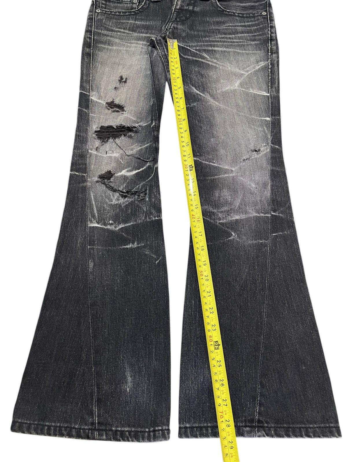 Tornado Mart Vintage Japan Tornado Mart Faded Wash Distressed Flare Jeans Size US 30 / EU 46 - 14 Thumbnail