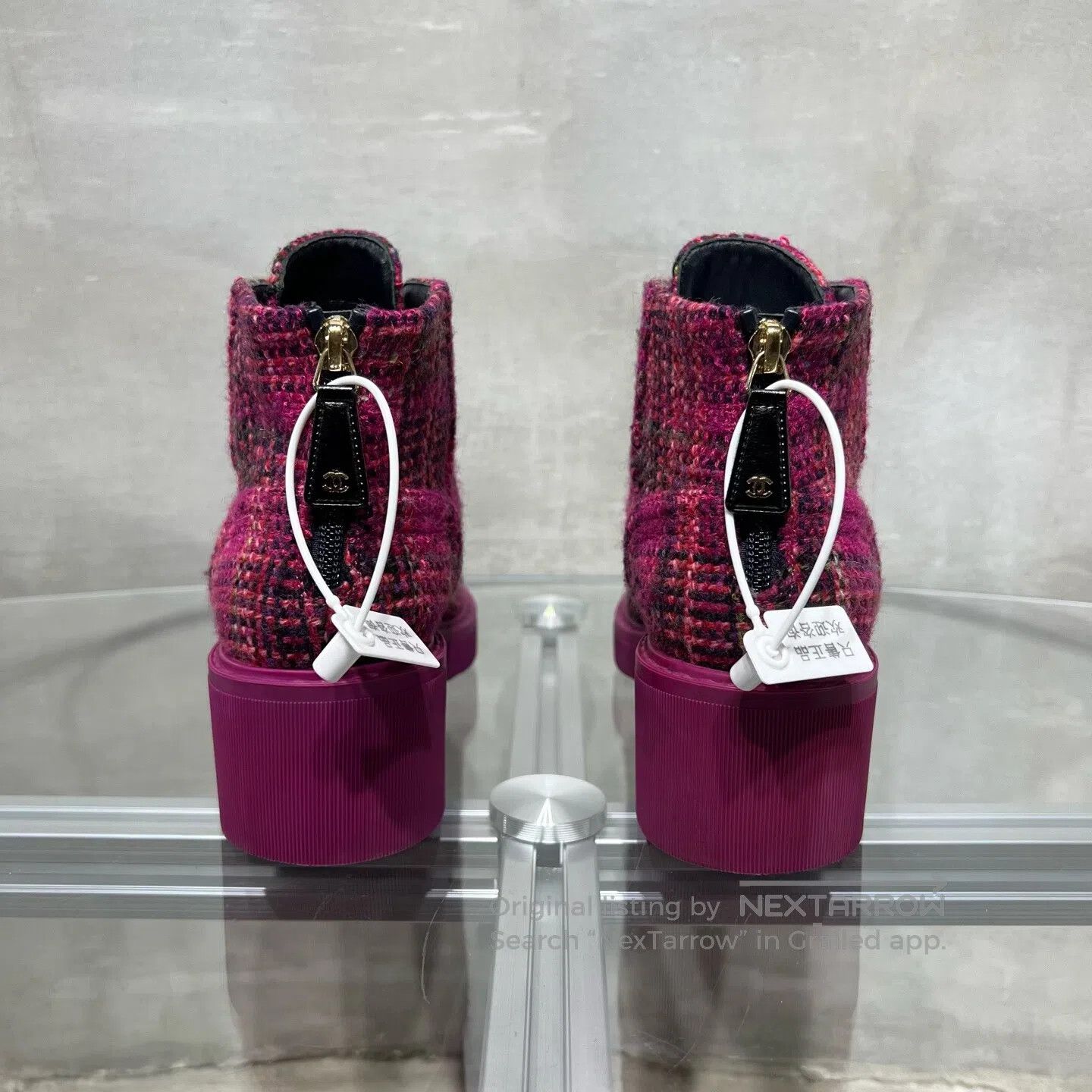 Chanel Chanel Ruffled short boots, rose red Size US 7.5 / IT 37.5 - 6 Thumbnail