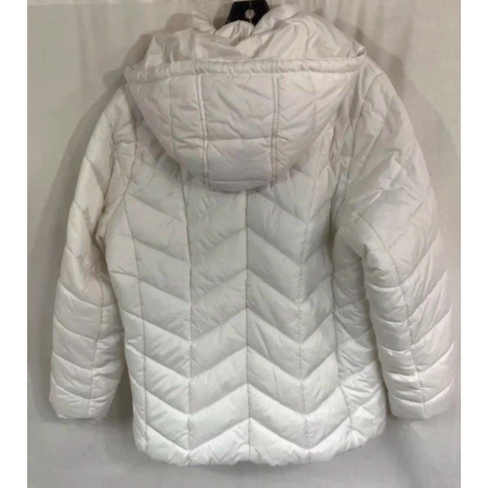 Vintage St Johns Bay Jacket Women 2X White Quilted Hooded Womens Size XXL / US 16-18 / IT 52-54 - 2 Thumbnail