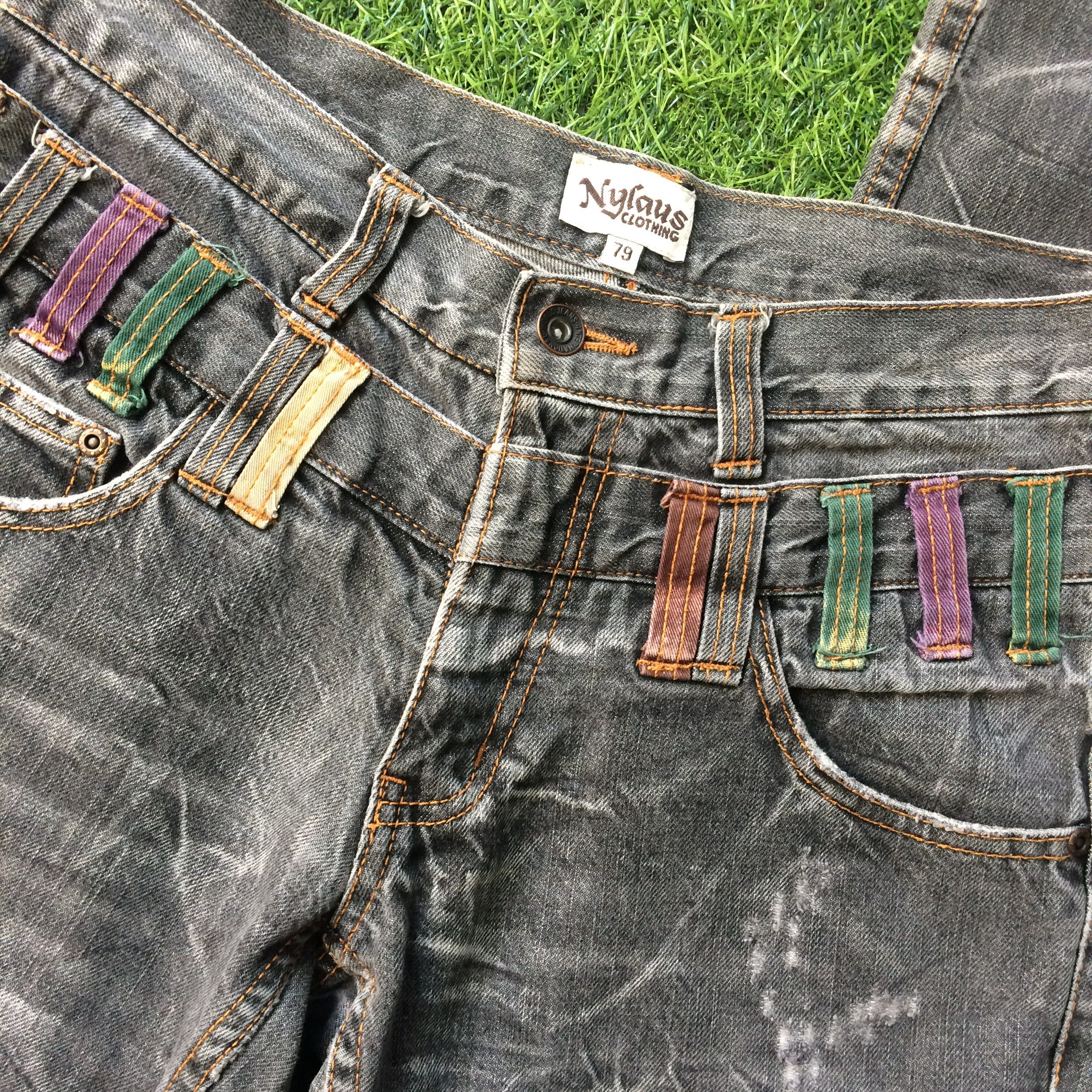 Japanese Brand Distressed Japanese Double Waist Denim #D-670 Size US 29 - 5 Thumbnail