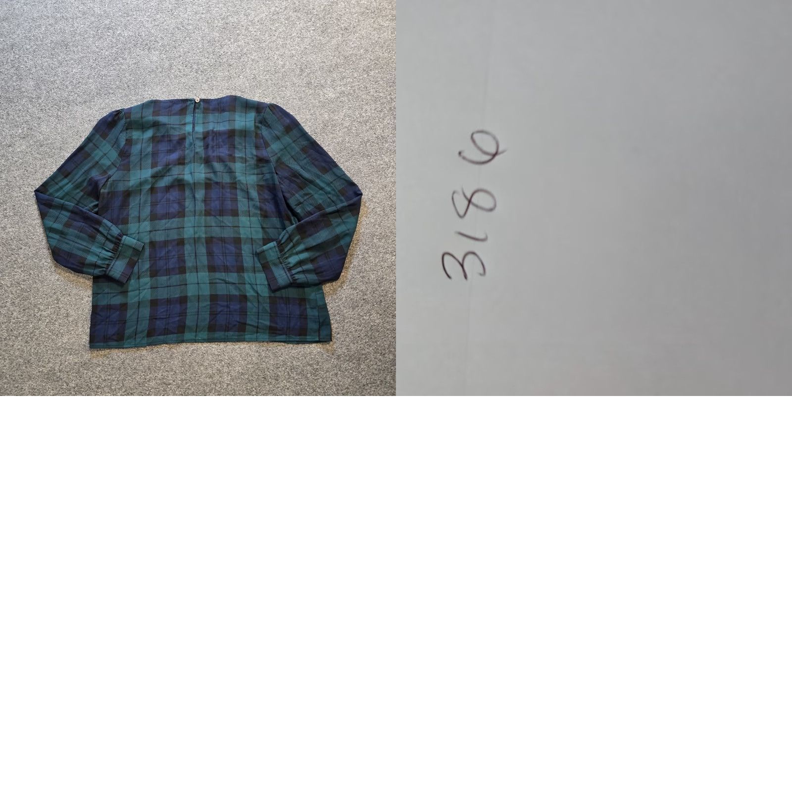 J.Crew J.CREW Blouse Shirt Womens M Green Blue Tartan Plaid Sheer Long Sleeve Casual Regular Fit Size M / US 6-8 / IT 42-44 - 8 Thumbnail