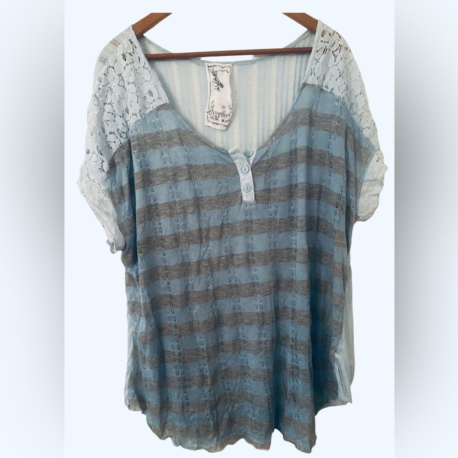 The Unbranded Brand Scrapbook scoop neck mixed print sweater, size 3X. Size 3XL / US 20-22 - 1 Thumbnail