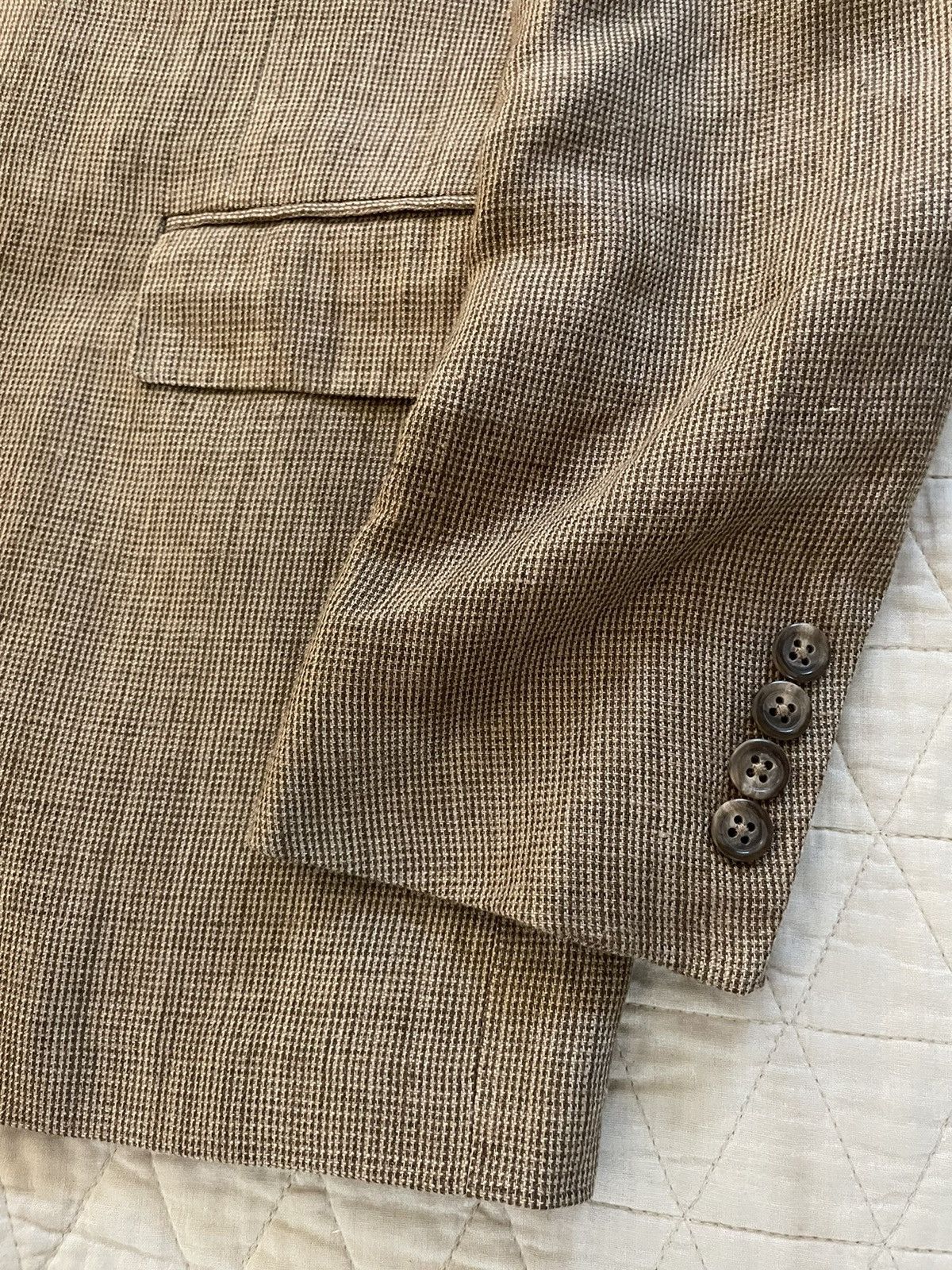 Polo Ralph Lauren Micro Checked Silk & Linen-Blend Tweed Jacket Size 42R - 7 Thumbnail