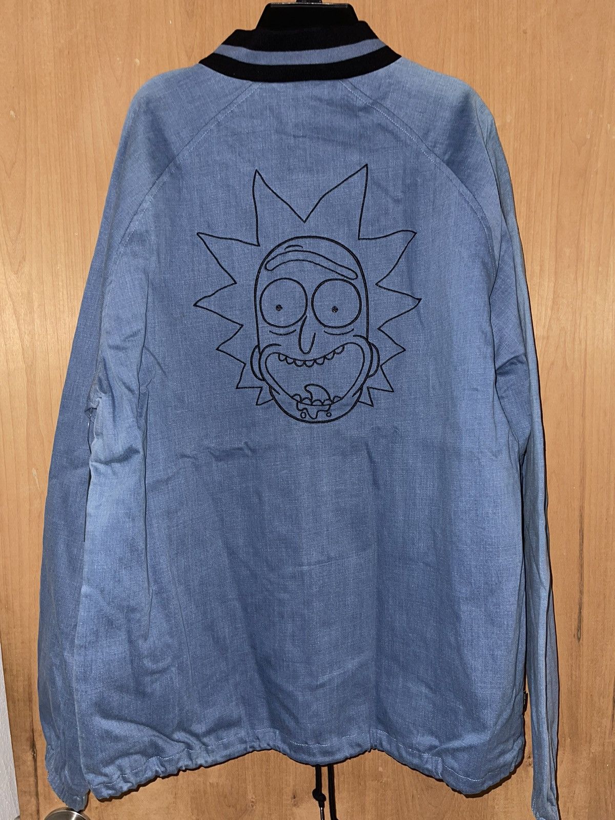 image of Indigo Blue Primitive X Rick & Morty Men's College Jacket (Size Large)