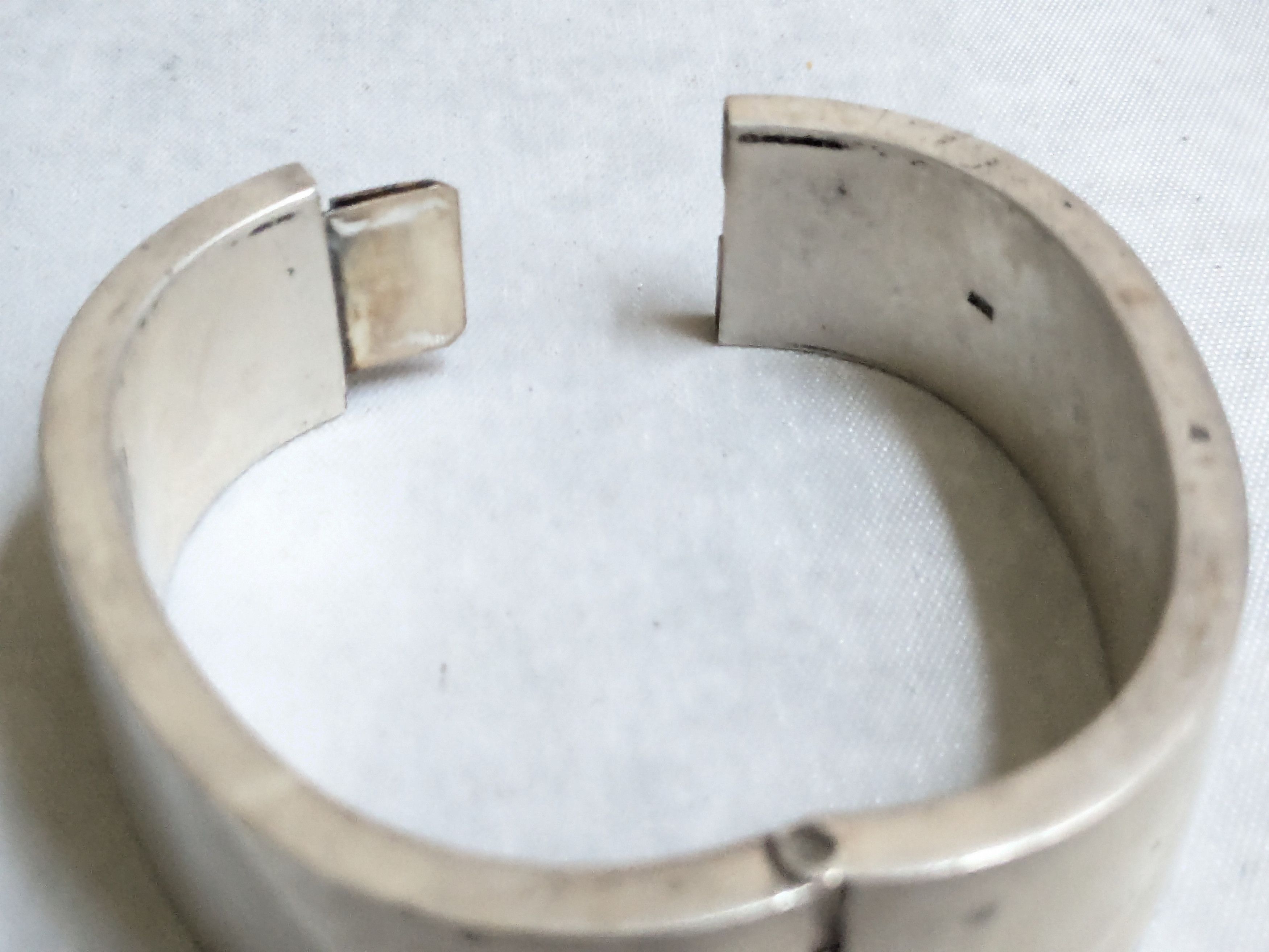 Jewelry Vintage Sterling Silver Bracelet Hinge Modern Bangle 7" Size ONE SIZE - 6 Thumbnail