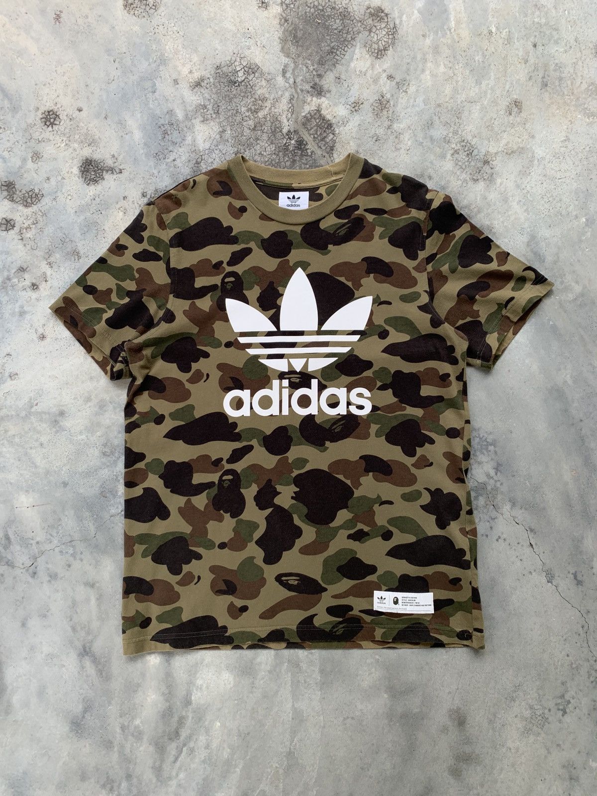 Adidas × Bape Bape X Adidas Camo Big Logo Tshirt Size US M / EU 48-50 / 2 - 1 Thumbnail