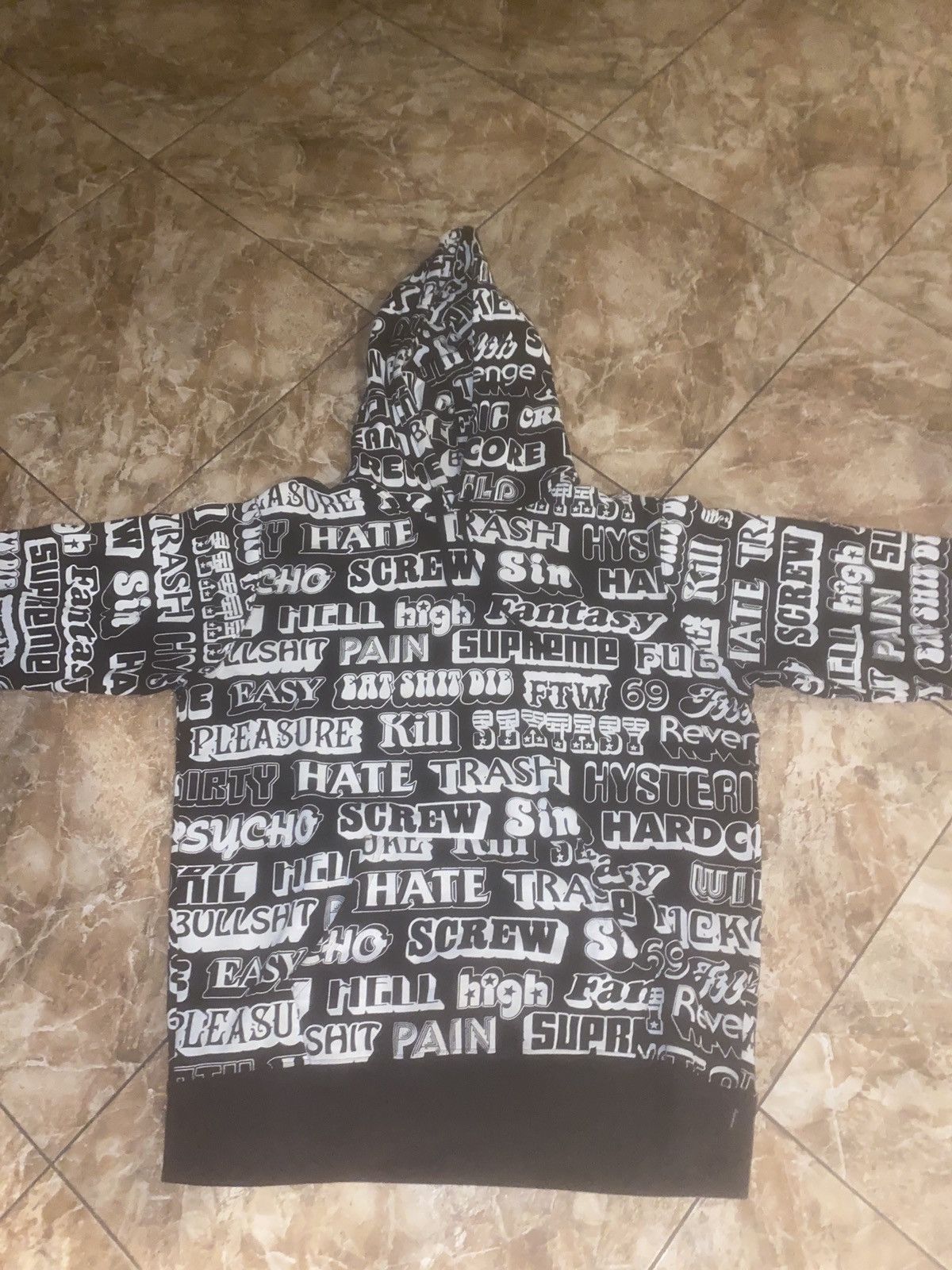 Hysteric Glamour × Supreme 2017 Supreme x Hysteric Glamour Black/White Hoodie Size US L / EU 52-54 / 3 - 2 Thumbnail