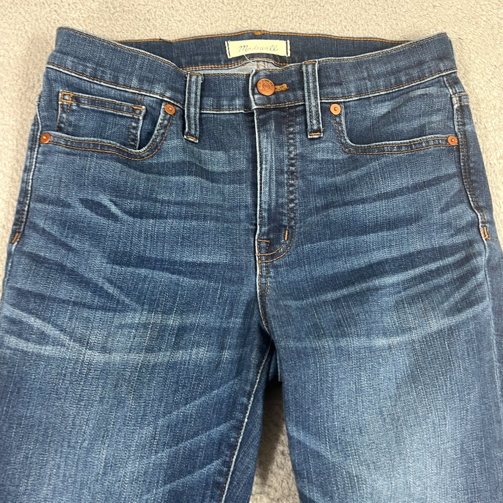 Madewell MADewell Jeans Women 27 Blue Medium Wash High Rise Skinny Stretch Slim Size 30" / US 8 / IT 44 - 3 Thumbnail
