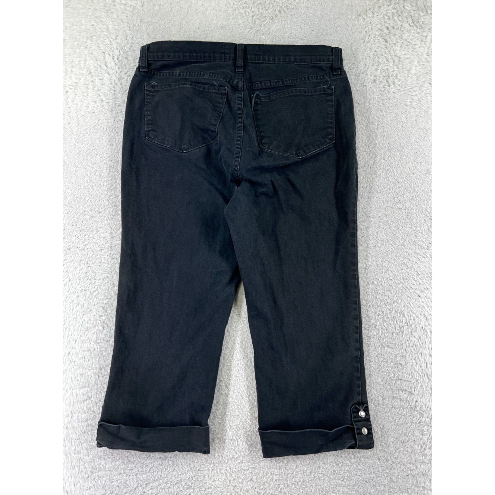 NYDJ NYDJ Not Your Daughters Jeans Capri Pants Womens 10 Black Cotton Blend 30x20 Denim Capri Jeans Vintage No N/A Size 32" / US 10 / IT 46 - 2 Thumbnail