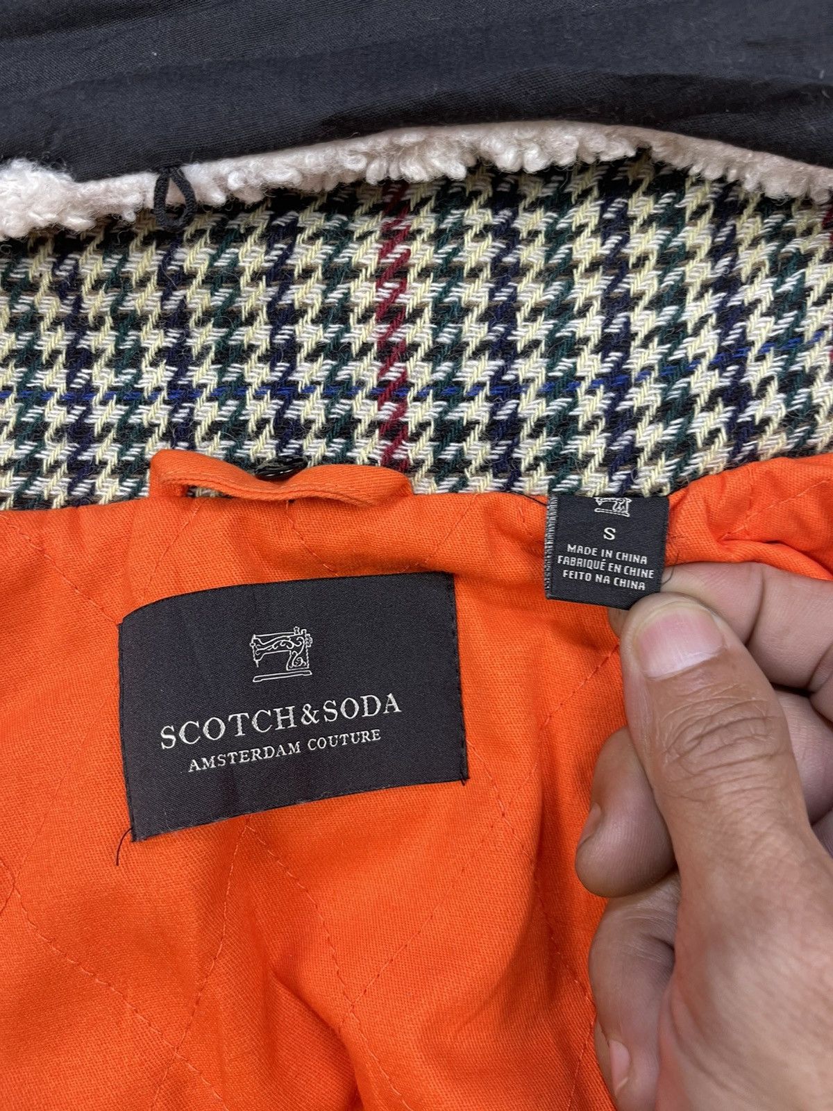 Scotch & Soda Scotch & Soda Houndstooth Boa Bomber Jacket Size US S / EU 44-46 / 1 - 17 Thumbnail