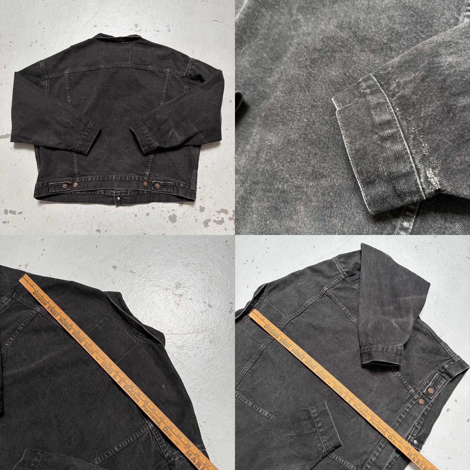 Levi's VINTAGE Levi’s Jacket 2XL Black Denim Trucker USA 1990s 1993 Made In USA Size US XXL / EU 58 / 5 - 8 Thumbnail