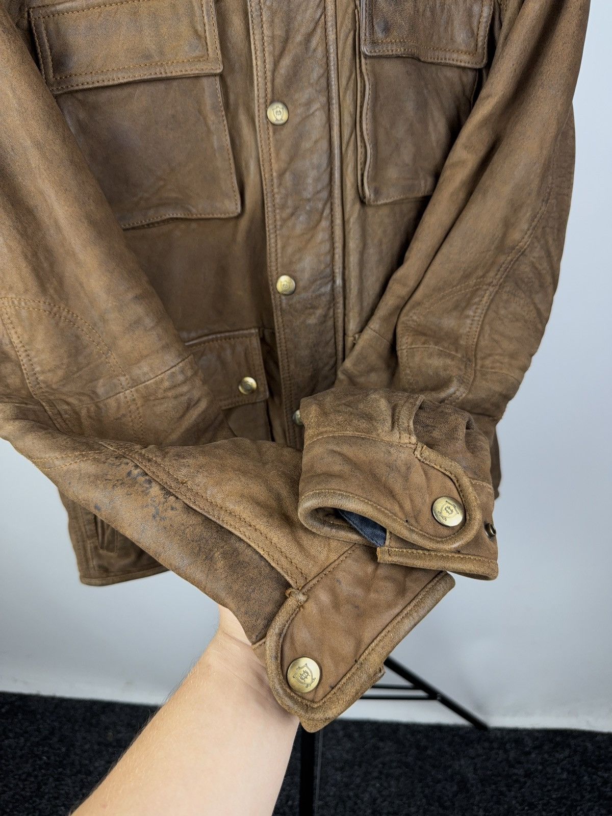Massimo Dutti Vintage 90s Massimo Dutti Brown Leather Moto Western Jacket Size US L / EU 52-54 / 3 - 7 Thumbnail