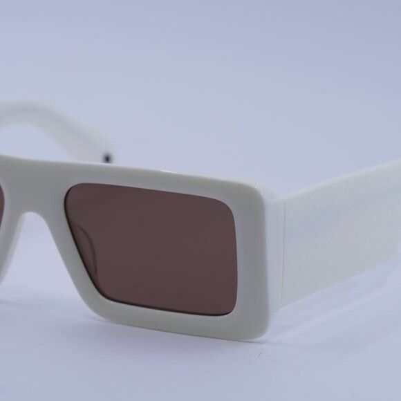 Off-White Off-White OERI140 TROY 0164 Sunglasses White Rectangle Frame Size ONE SIZE - 4 Thumbnail