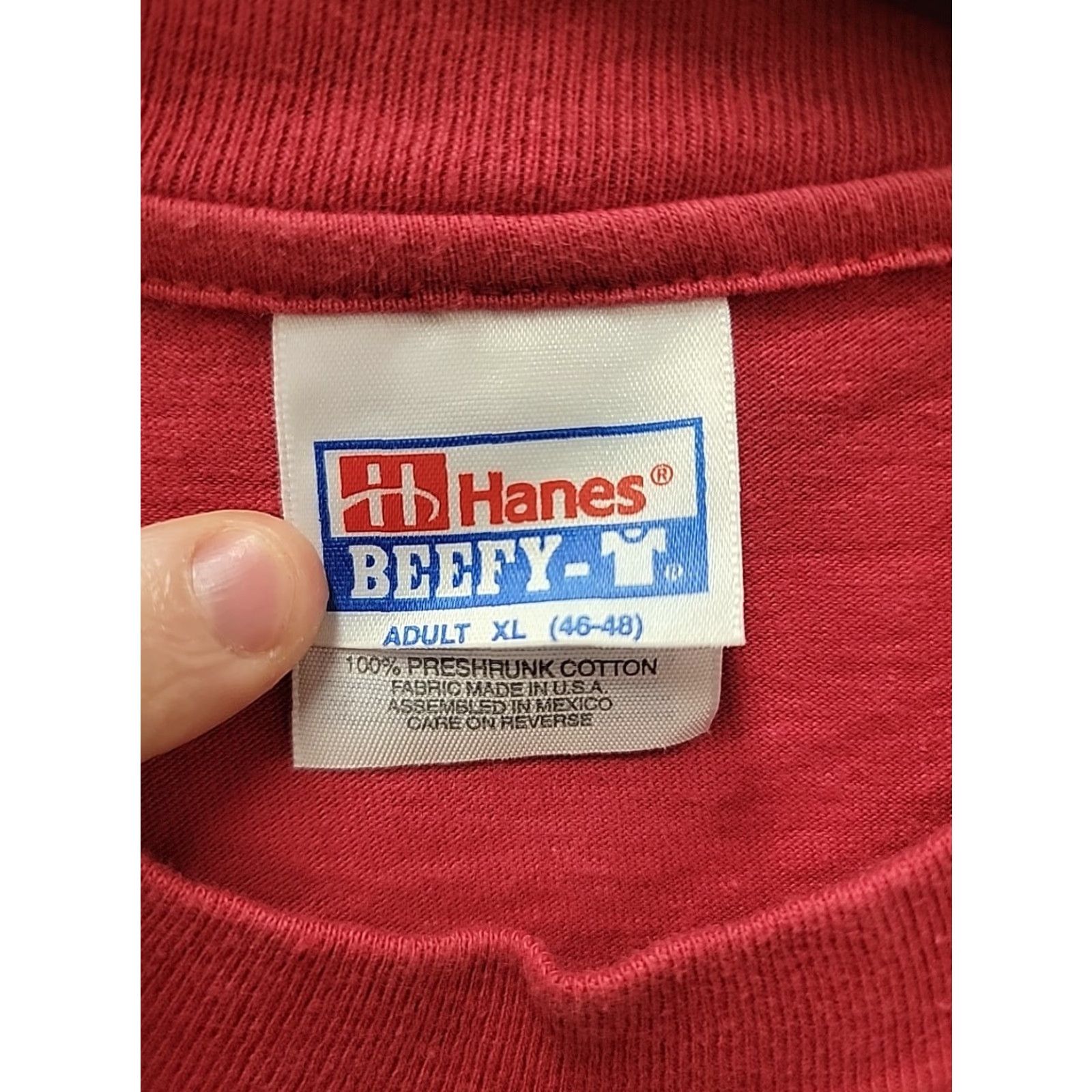Hanes VINTAGE Rusted Root Cornell University Barton Hall '96 Shirt XL Red Crew Neck Short Sleeve Mens Hanes Double-Sided Size US XL / EU 56 / 4 - 2 Thumbnail