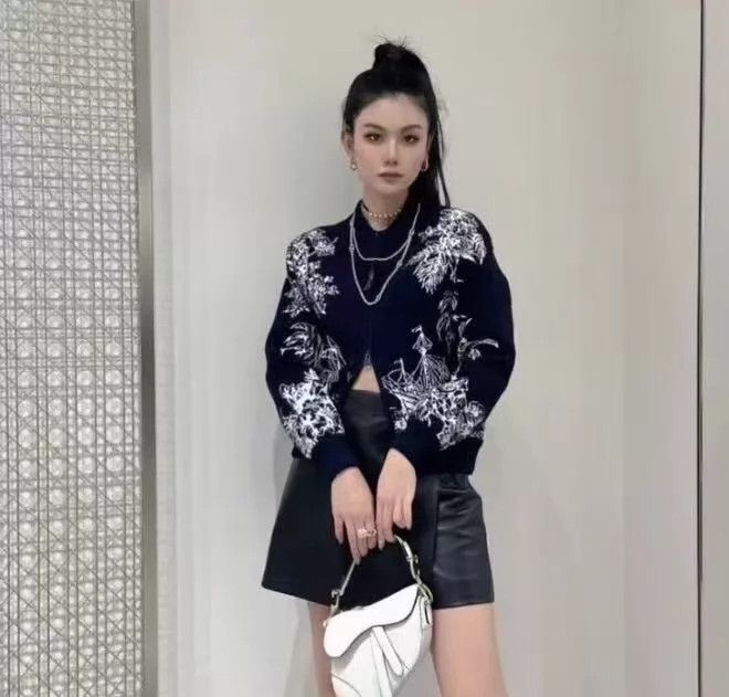 Dior Dior Dark blue pirate sailboat inlaid flower round neck zi Size XS / US 0-2 / IT 36-38 - 8 Thumbnail