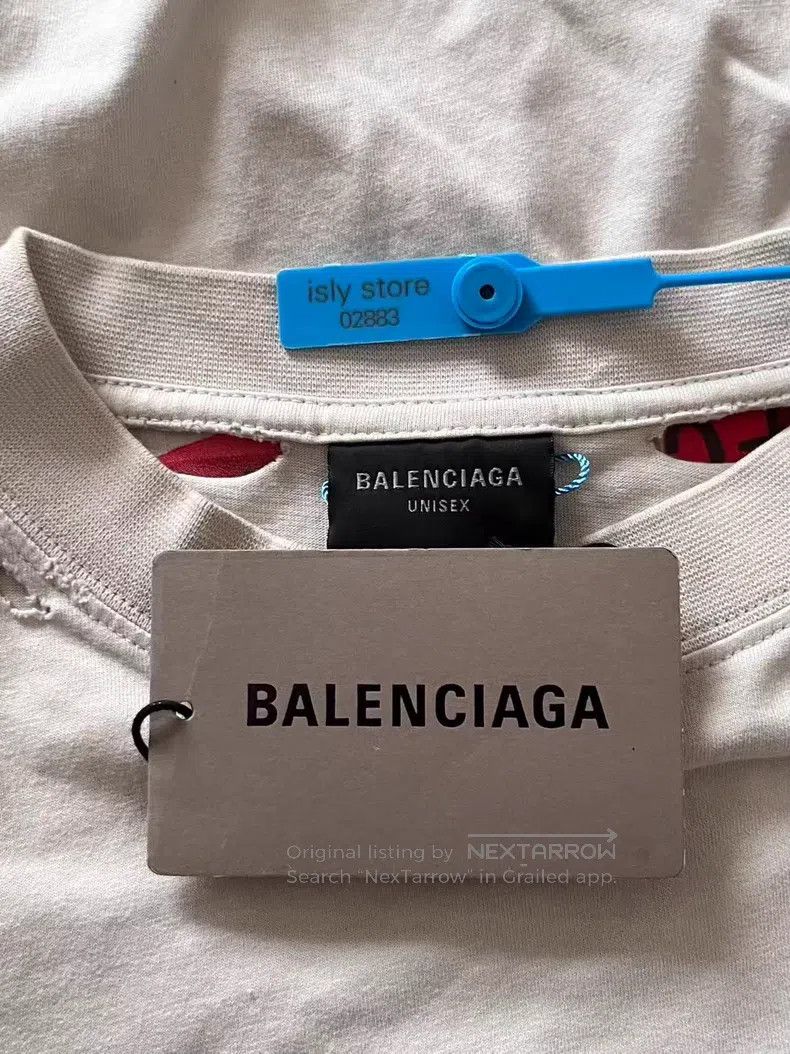 Balenciaga Balenciaga Solid Color Safety Tape Logo Short Sleeve T-Shi Size US S / EU 44-46 / 1 - 4 Thumbnail