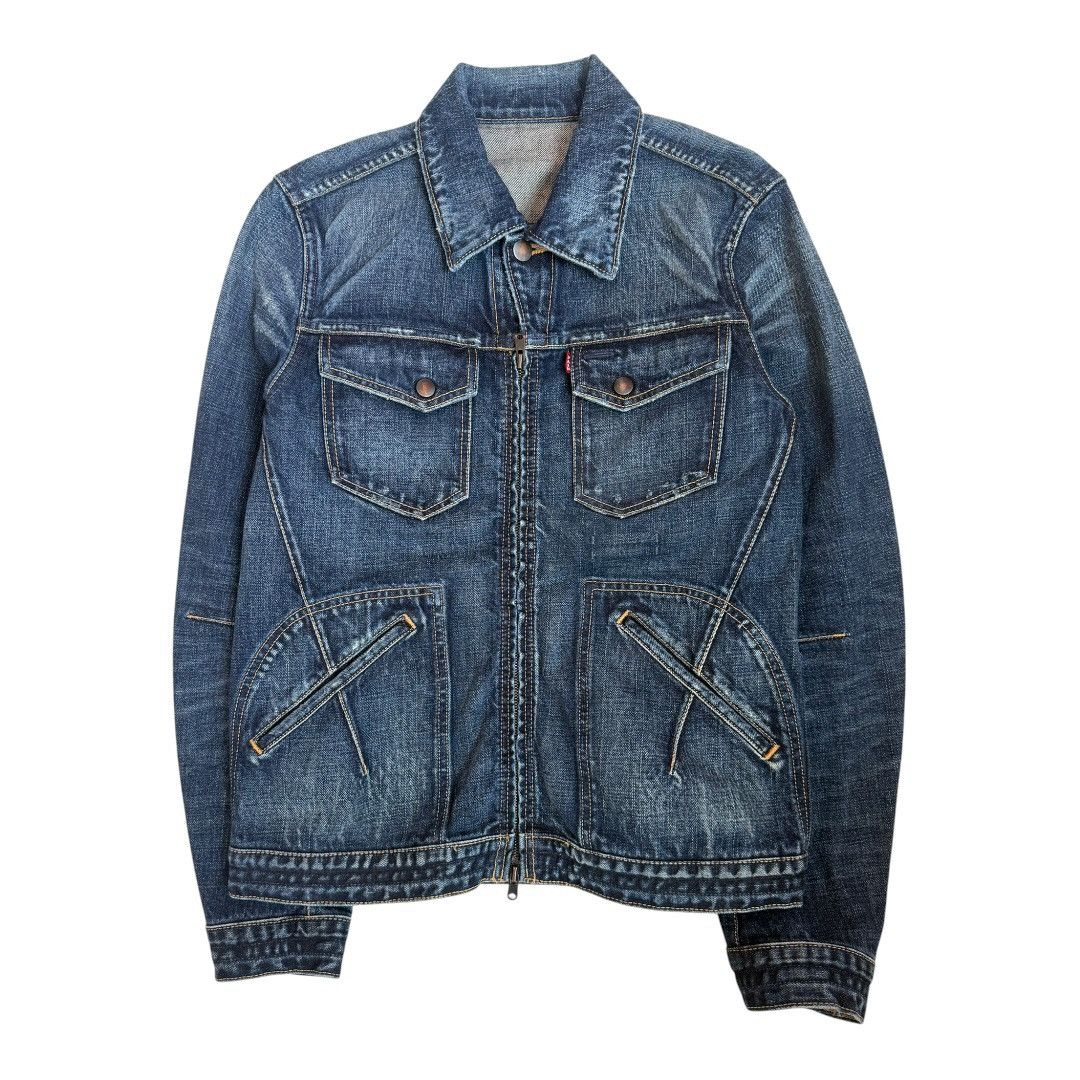 Number (N)ine Number (N)ine SS07 Distressed Denim Double Zip Jacket Size US M / EU 48-50 / 2 - 1 Thumbnail