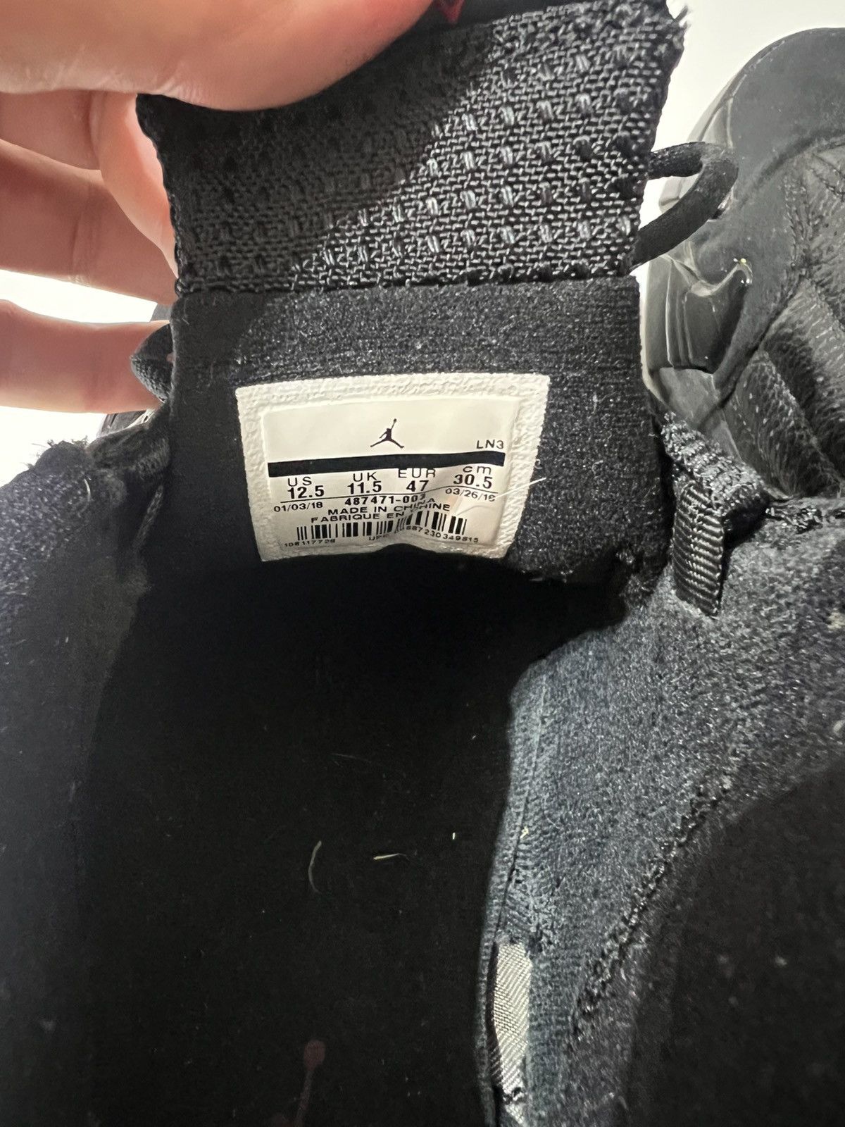 Jordan Brand Air Jordan 14 Retro Last Shot 2011 311832 010 Black 12.5 Size US 12.5 / EU 45-46 - 6 Thumbnail