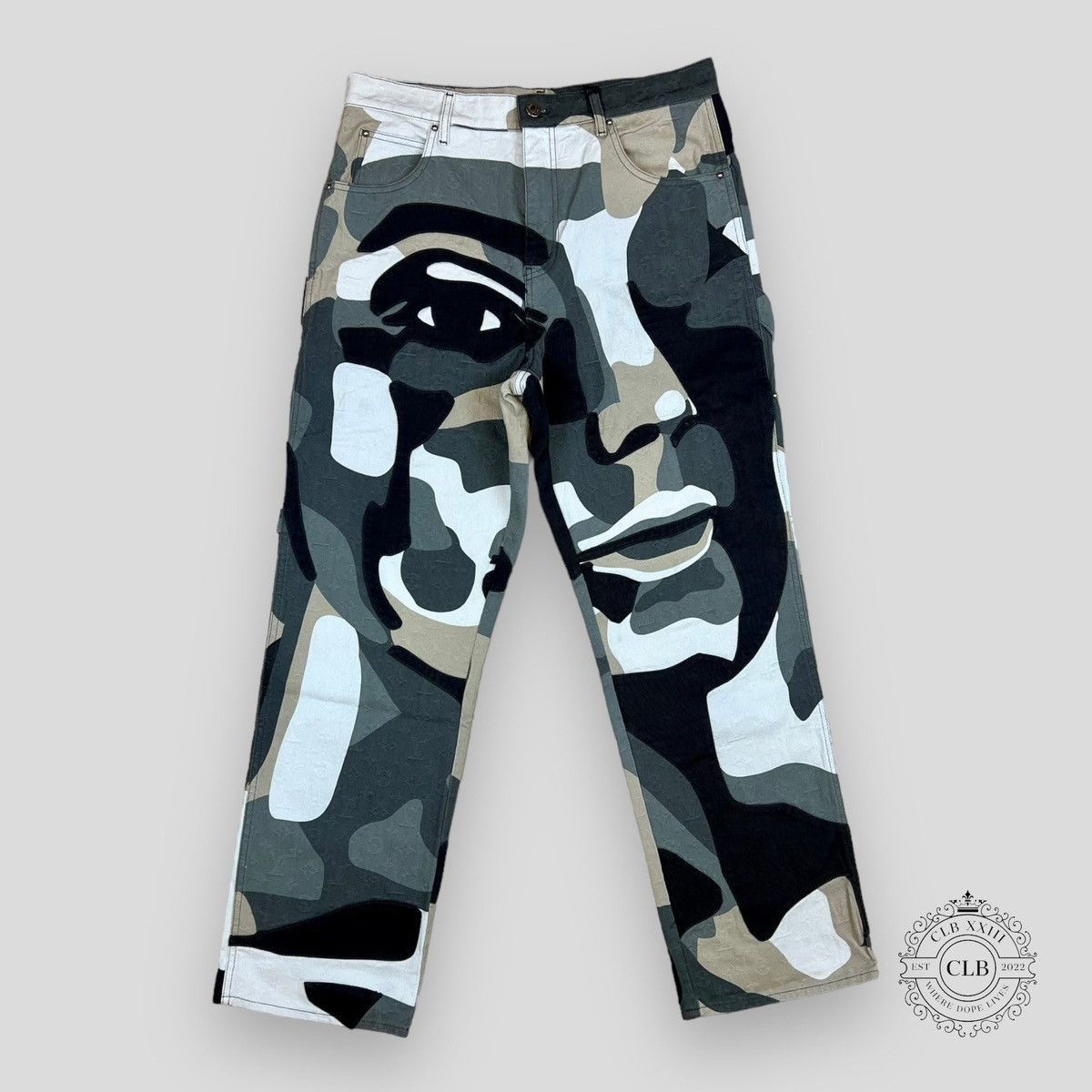 LOUIS VUITTON PATCHWORK PORTRAIT DENIM PANTS