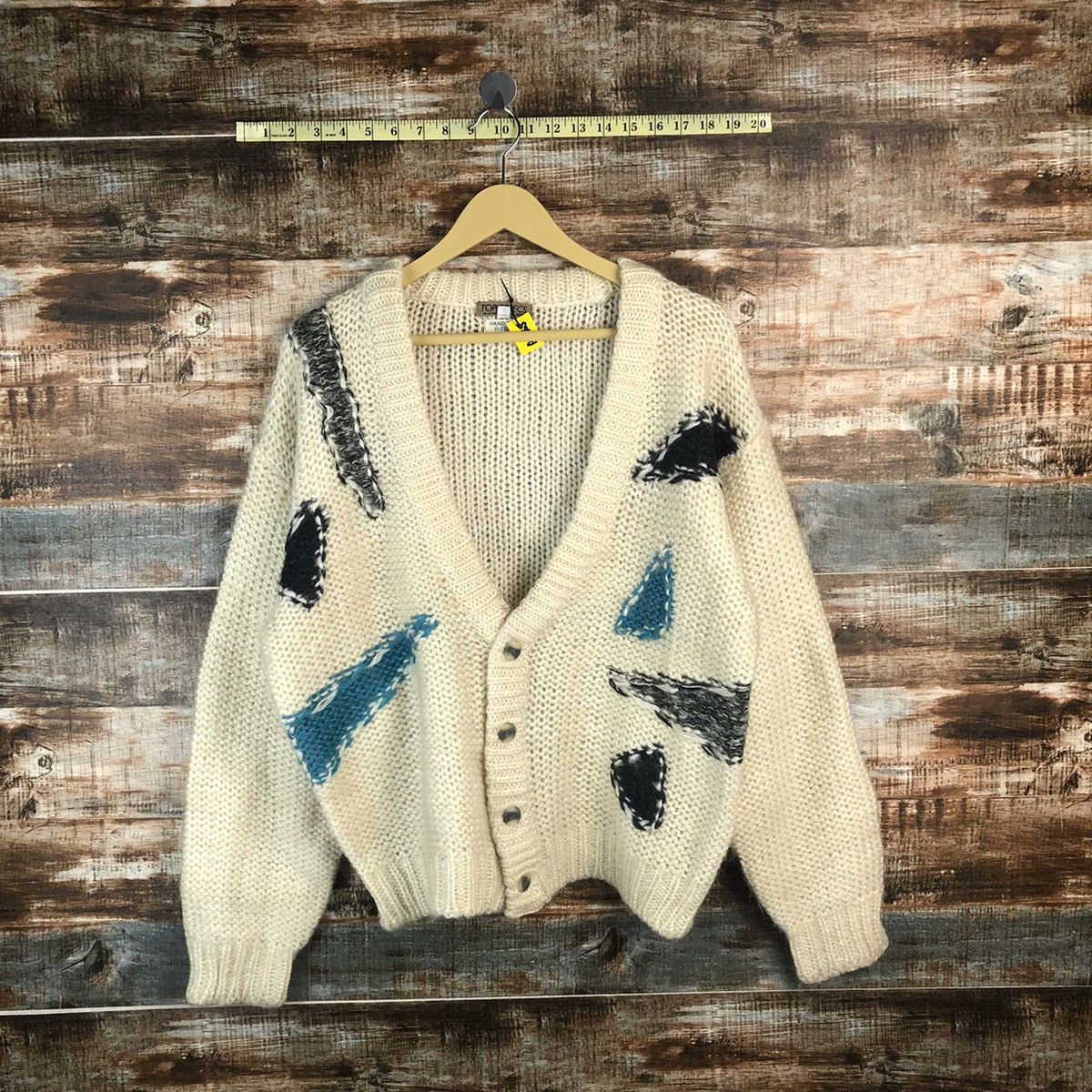 Homespun Knitwear Topic Spesc White Cardigan Knitwear #1865 Size US L / EU 52-54 / 3 - 1 Thumbnail