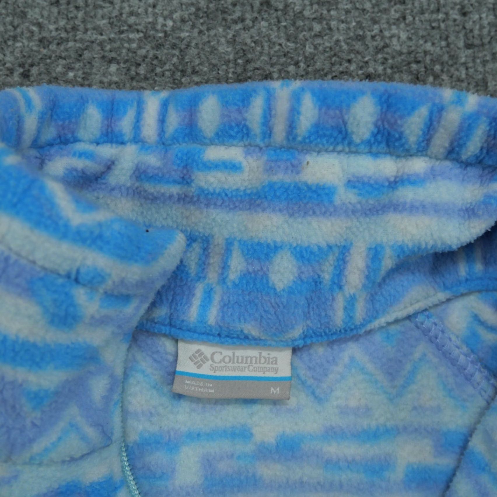 Vintage Columbia Jacket Womens Medium Blue Aztec Fleece Full Zip Casual Outdoors Size M / US 6-8 / IT 42-44 - 5 Thumbnail