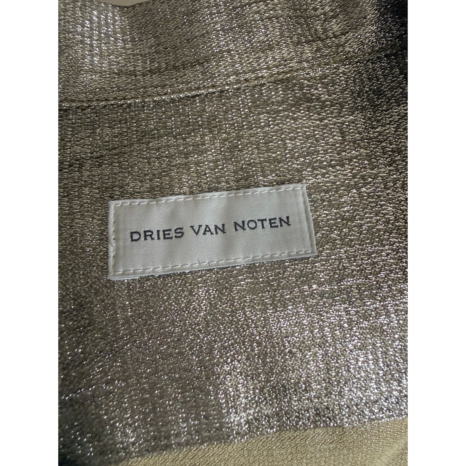 Dries Van Noten Dries Van Noten Camp Collar Lamé Shirt Silver IT 50 US L Size US L / EU 52-54 / 3 - 10 Thumbnail