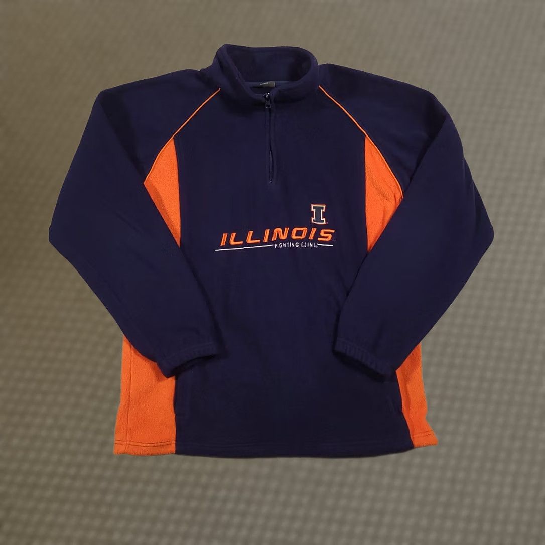 Vintage VINTAGE Pro Edge University Of Illinois 1/4 Zip Fleece Sweatshirt Mens Large Blue 90s Size US L / EU 52-54 / 3 - 1 Thumbnail