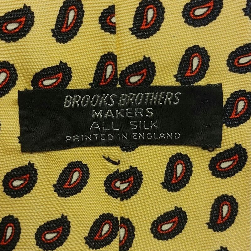 Other Brooks Brothers Men's OS Silk Yellow/Red Paisley Tie Size ONE SIZE - 2 Thumbnail