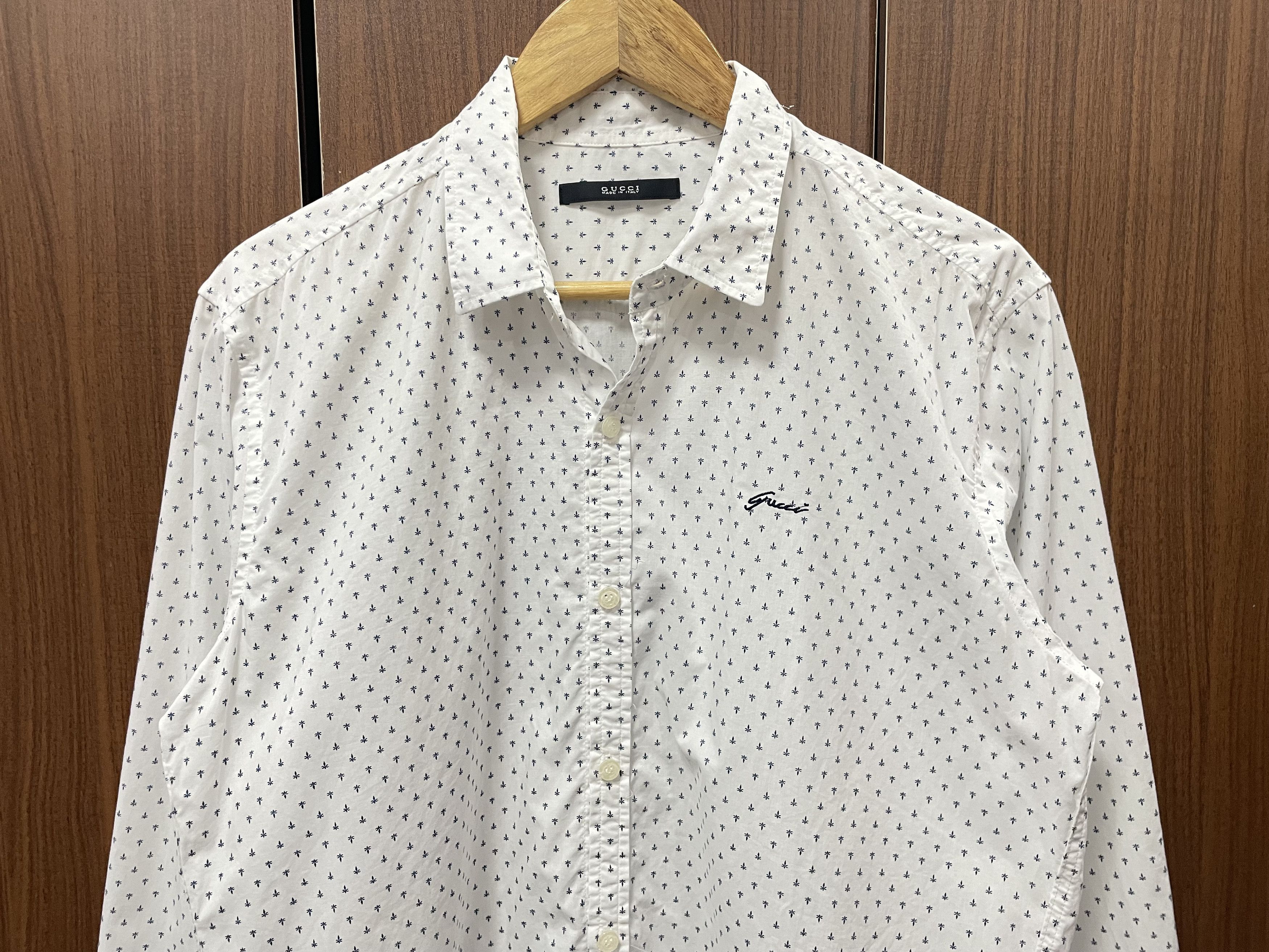 Gucci × Tom Ford Gucci - Fleur de Lis mono button up long sleeve Size US L / EU 52-54 / 3 - 2 Thumbnail