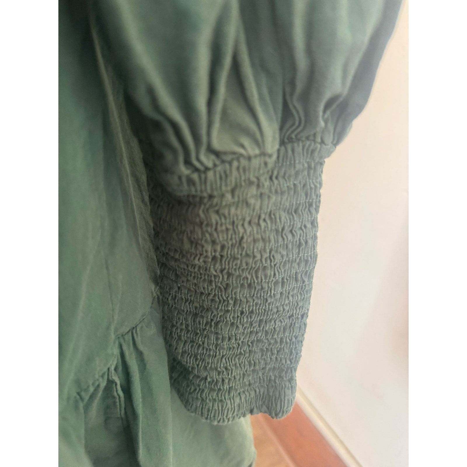Other Pomander Place 100 Percent Cotton Green Smocked Tiered Dress Size S / US 4 / IT 40 - 11 Thumbnail