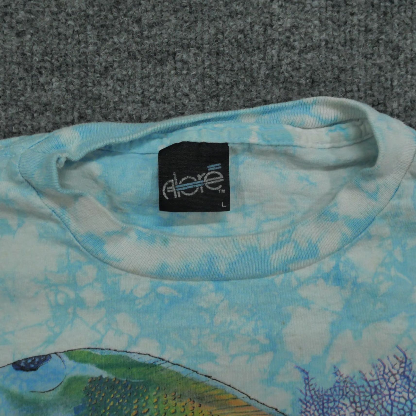 Vintage VINTAGE Alore T-Shirt Shirt Ocean Adult XL Blue 90s Graphic Print Men Size US XL / EU 56 / 4 - 5 Thumbnail