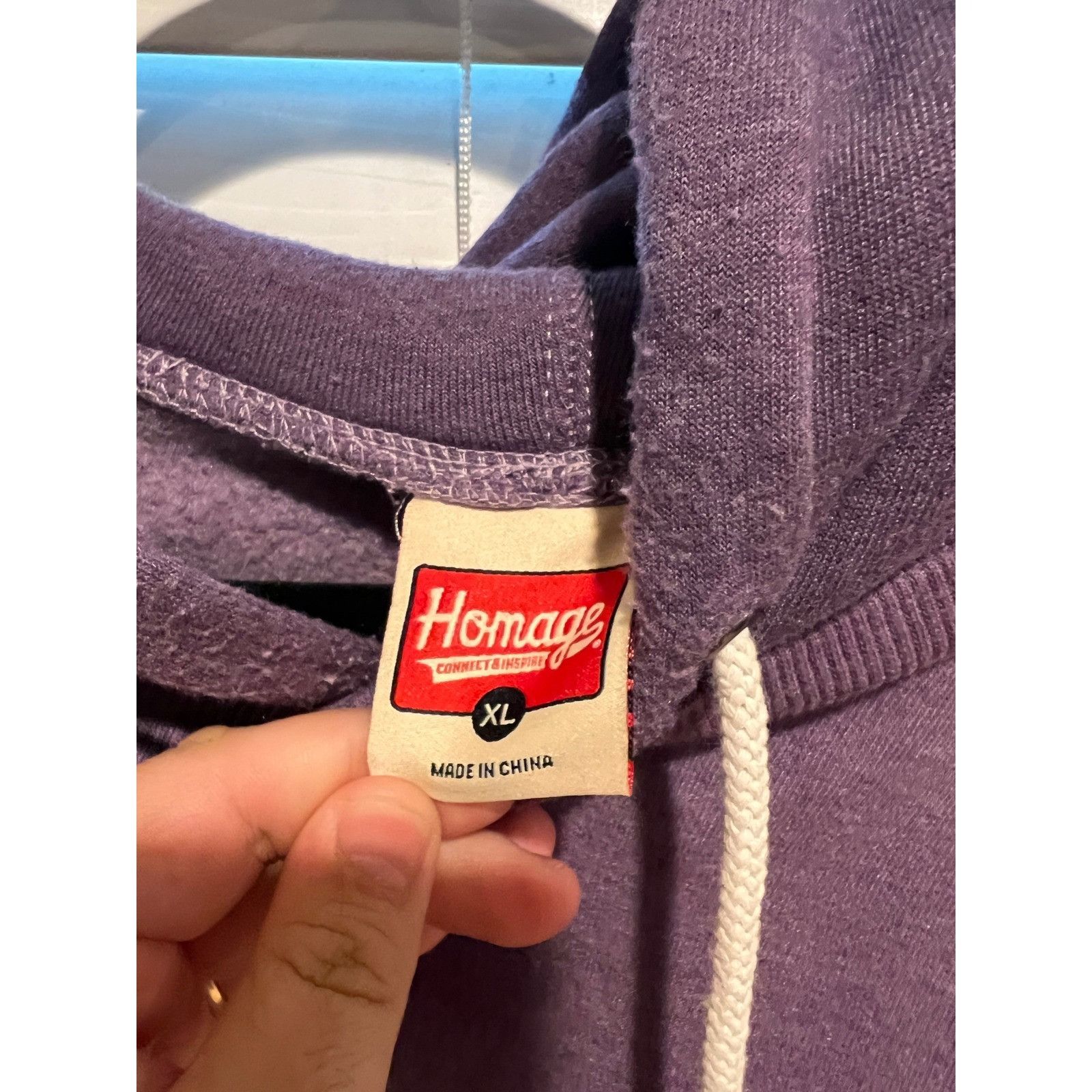 Homage Homage Fleece Lined Purple Pullover Hoodie Sweatshirt Mens X Size US XL / EU 56 / 4 - 3 Thumbnail