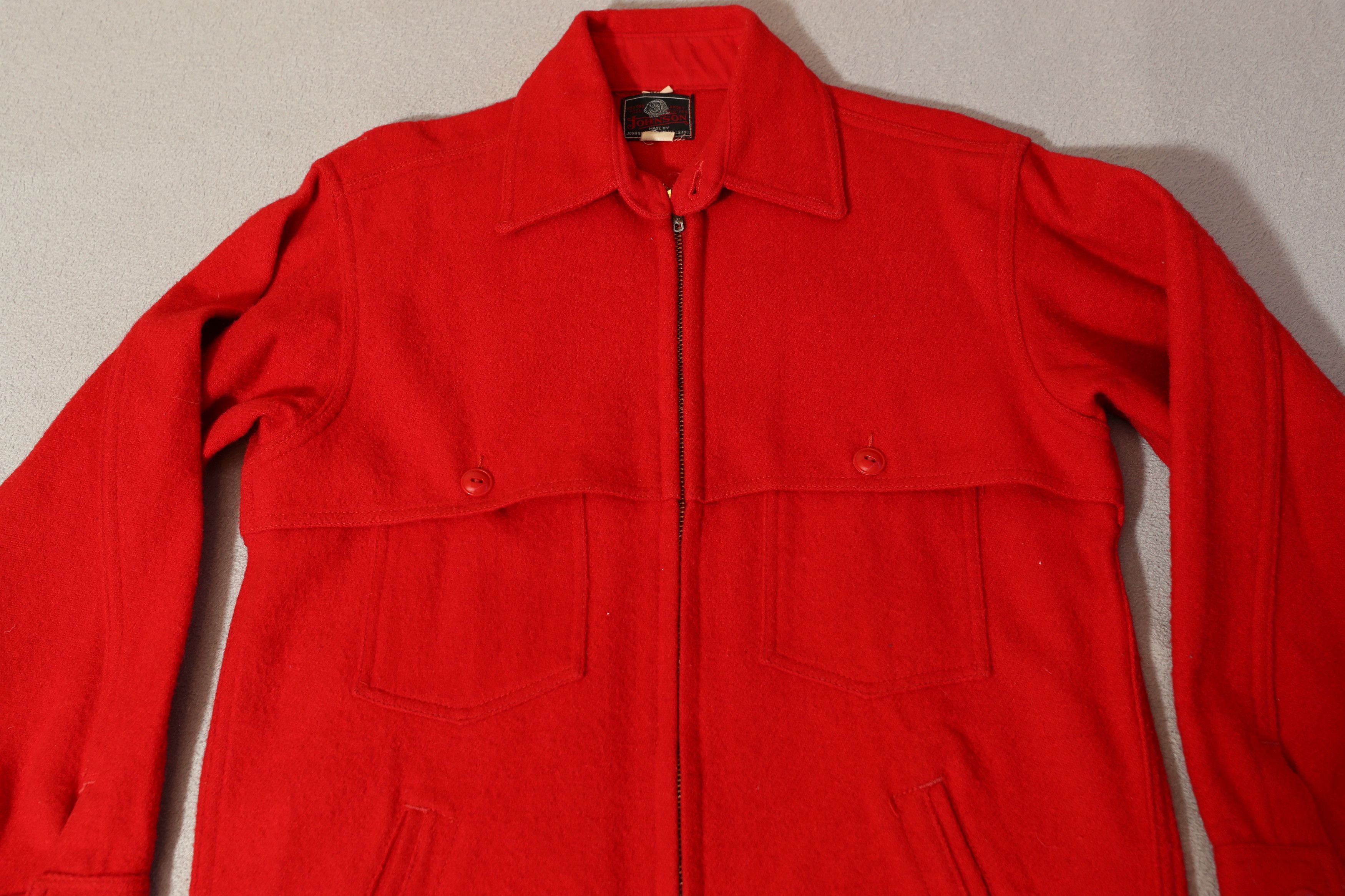 Johnson Woolen Mills Johnson Woolen Mills Red Wool Zip Hunting Tog Jacket (15) Size XL / US 12-14 / IT 48-50 - 8 Thumbnail