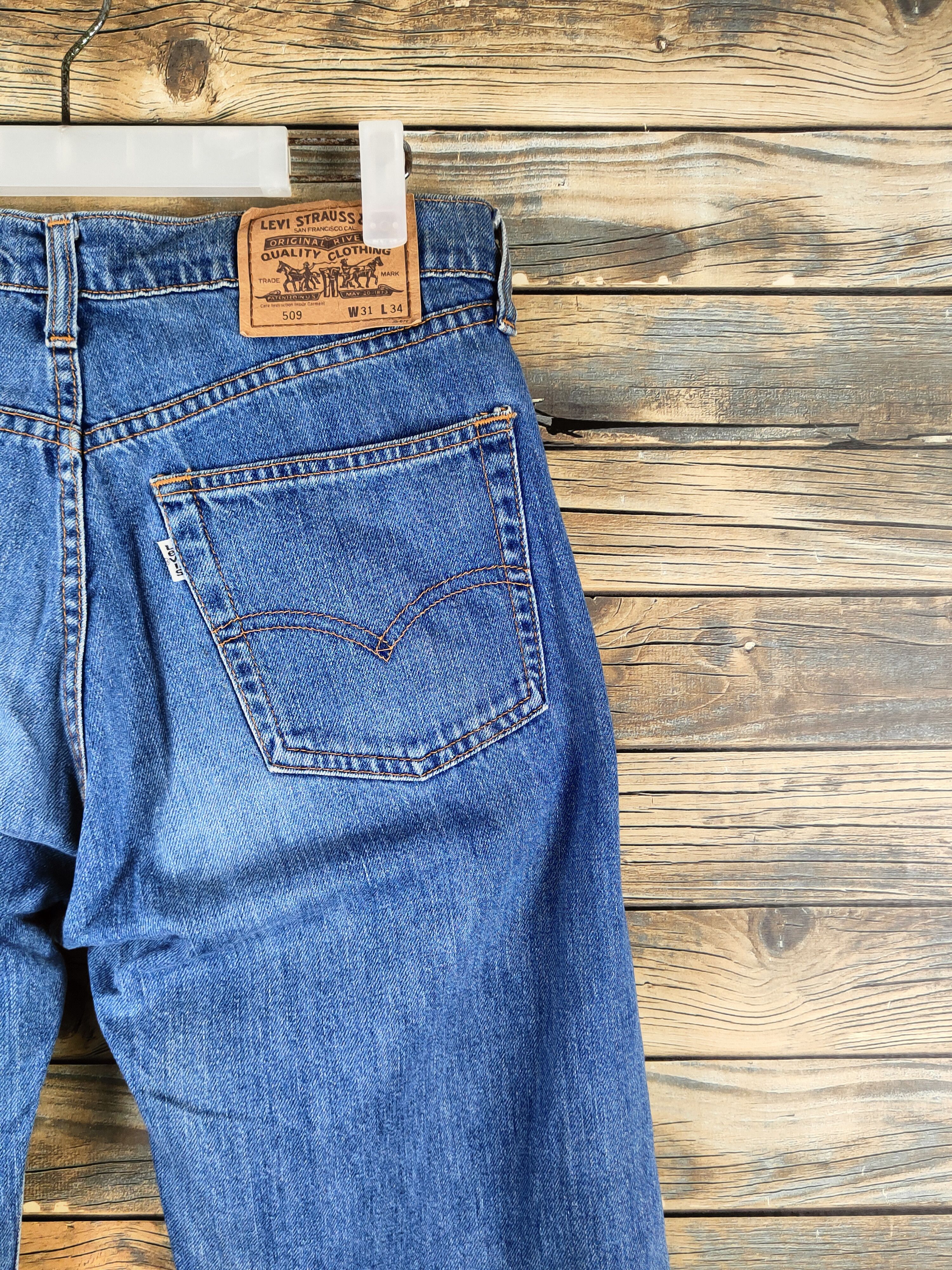Levi's 509 Levi's Blue Distressed Ripped denim Jeans #S2835 Size US 30 / EU 46 - 11 Thumbnail