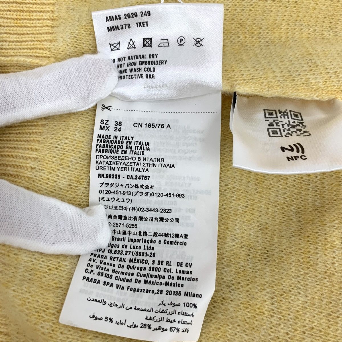 Miu Miu Miu Miu Yellow Rhinestone Long Sleeve Knit Sweater K26WX Size S / US 4 / IT 40 - 7 Thumbnail