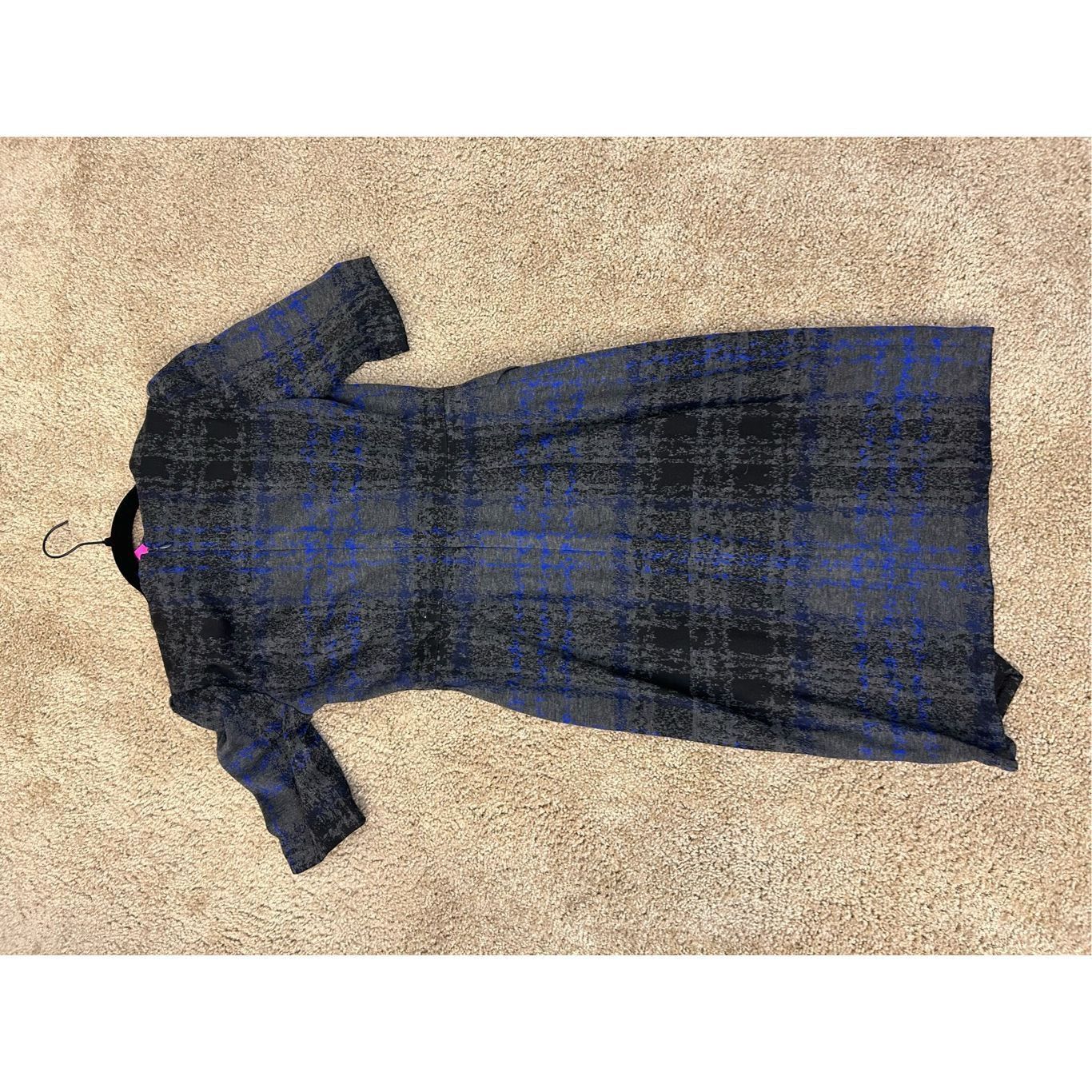 Betsey Johnson Betsey Johnson NWT Short Sleeve Plaid Gray Blue Dress, Sz 4, Size S / US 4 / IT 40 - 6 Thumbnail