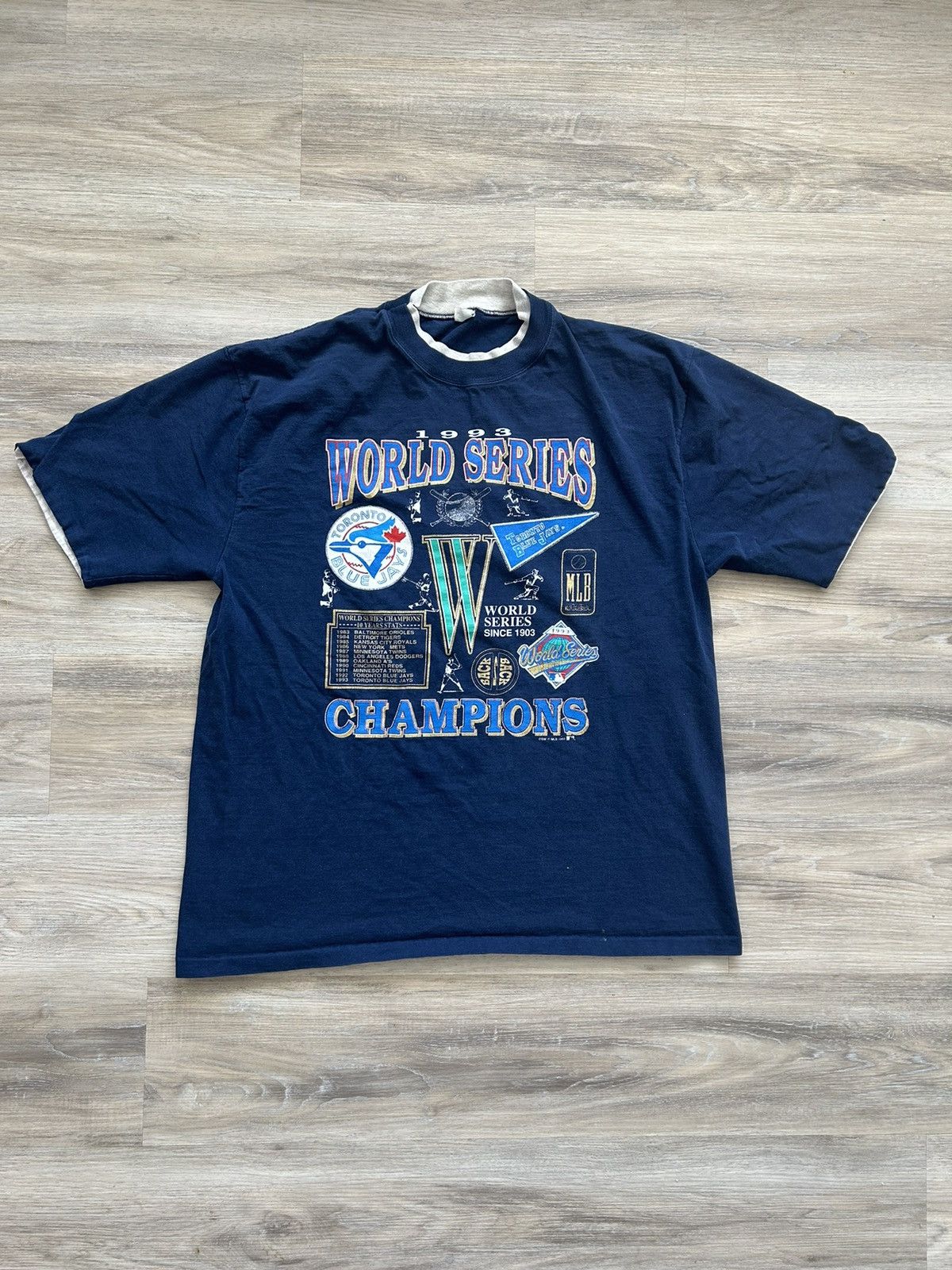 Vintage 1993 Blue Jays World Series T-Shirt XL Size US XL / EU 56 / 4 - 1 Thumbnail