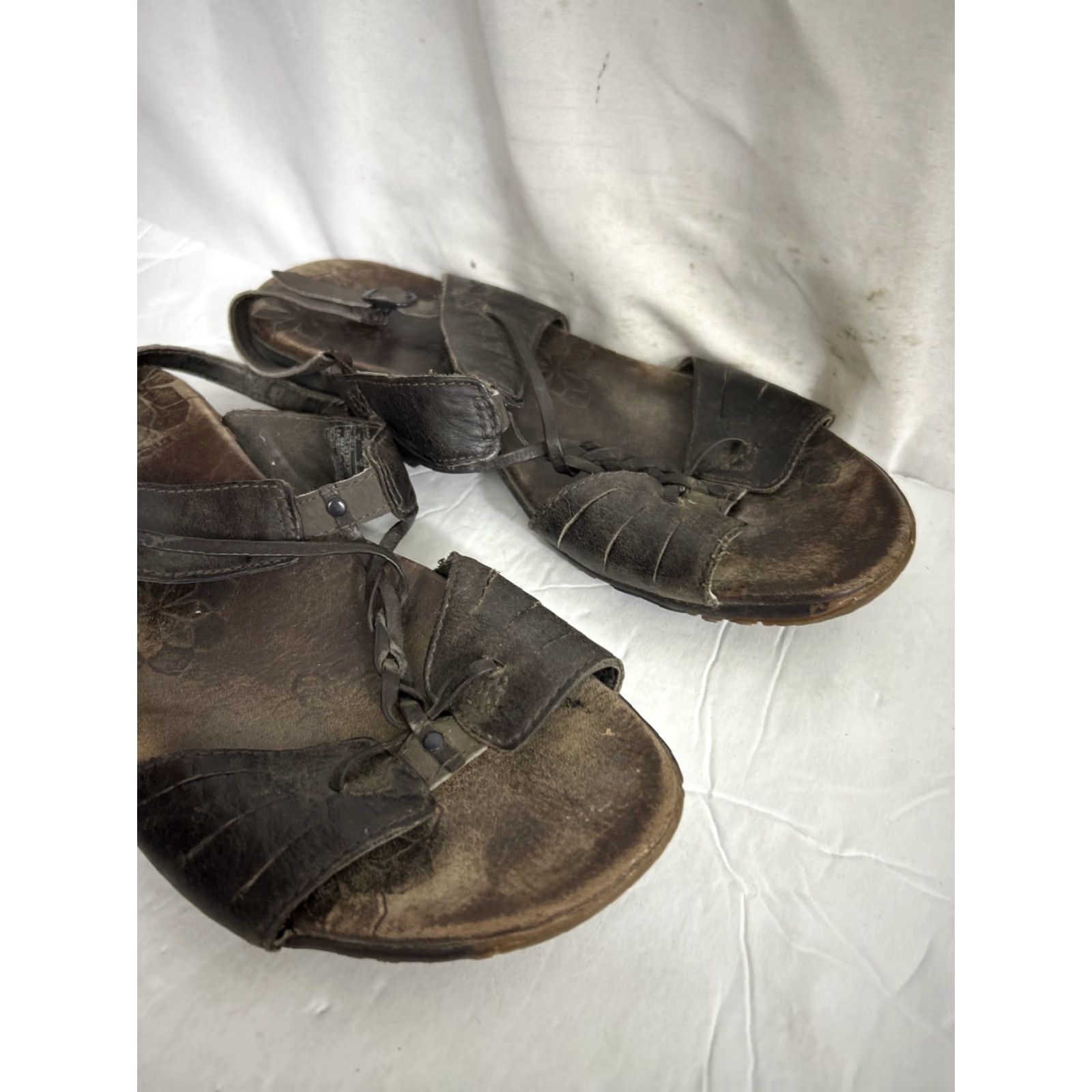 Merrell Merrell Sandal Open Toe Slip-On Leather Women 8 US Mahogany Brown Comfort Flat Size US 7 / IT 37 - 2 Thumbnail