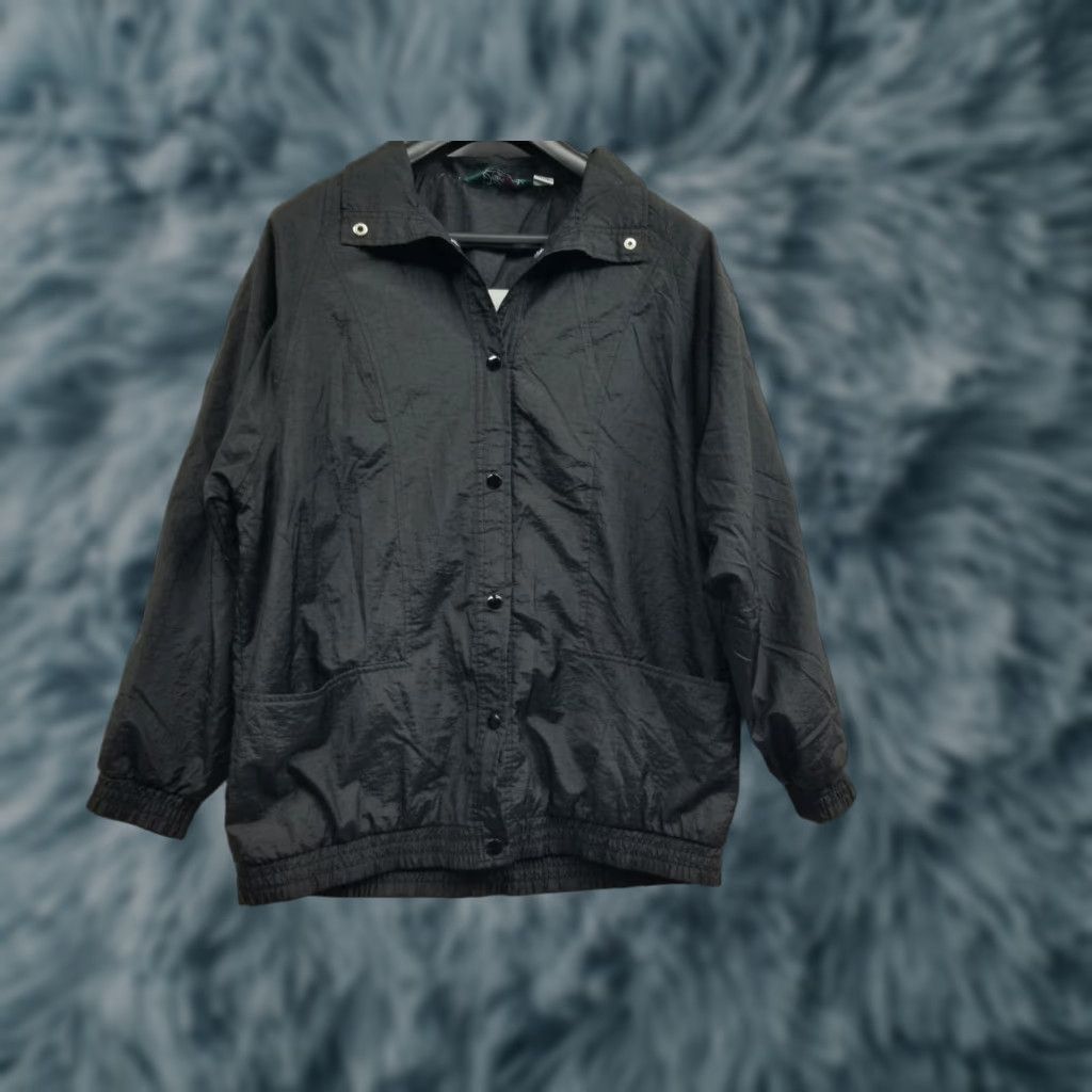 Haband VINTAGE Haband Windbreaker Jacket Woman Full Snap Black Size L Size L / US 10 / IT 46 - 1 Thumbnail