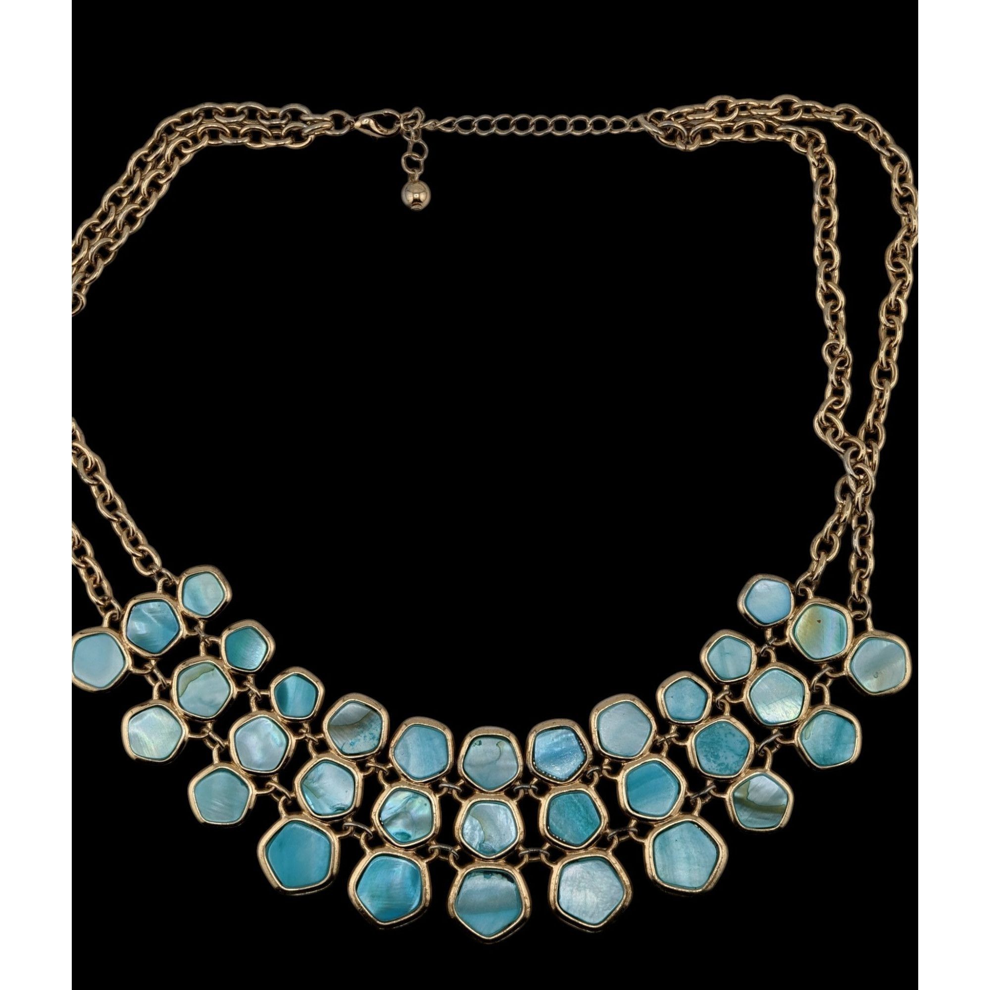 Other Mermaidcore Glam Statement Gold-Tone Necklace With Blue Shel Size ONE SIZE - 3 Thumbnail