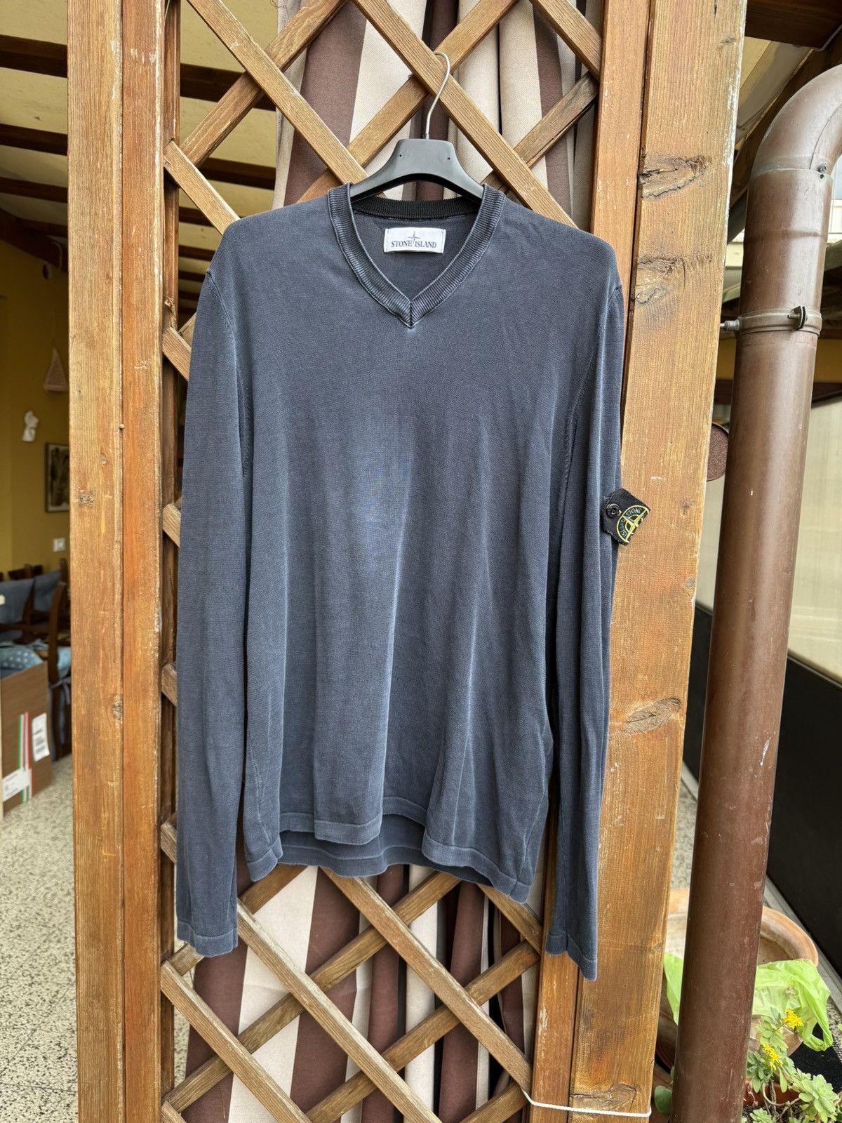 Stone Island Stone Island V-Neck Cotton Sweater Size US L / EU 52-54 / 3 - 2 Thumbnail