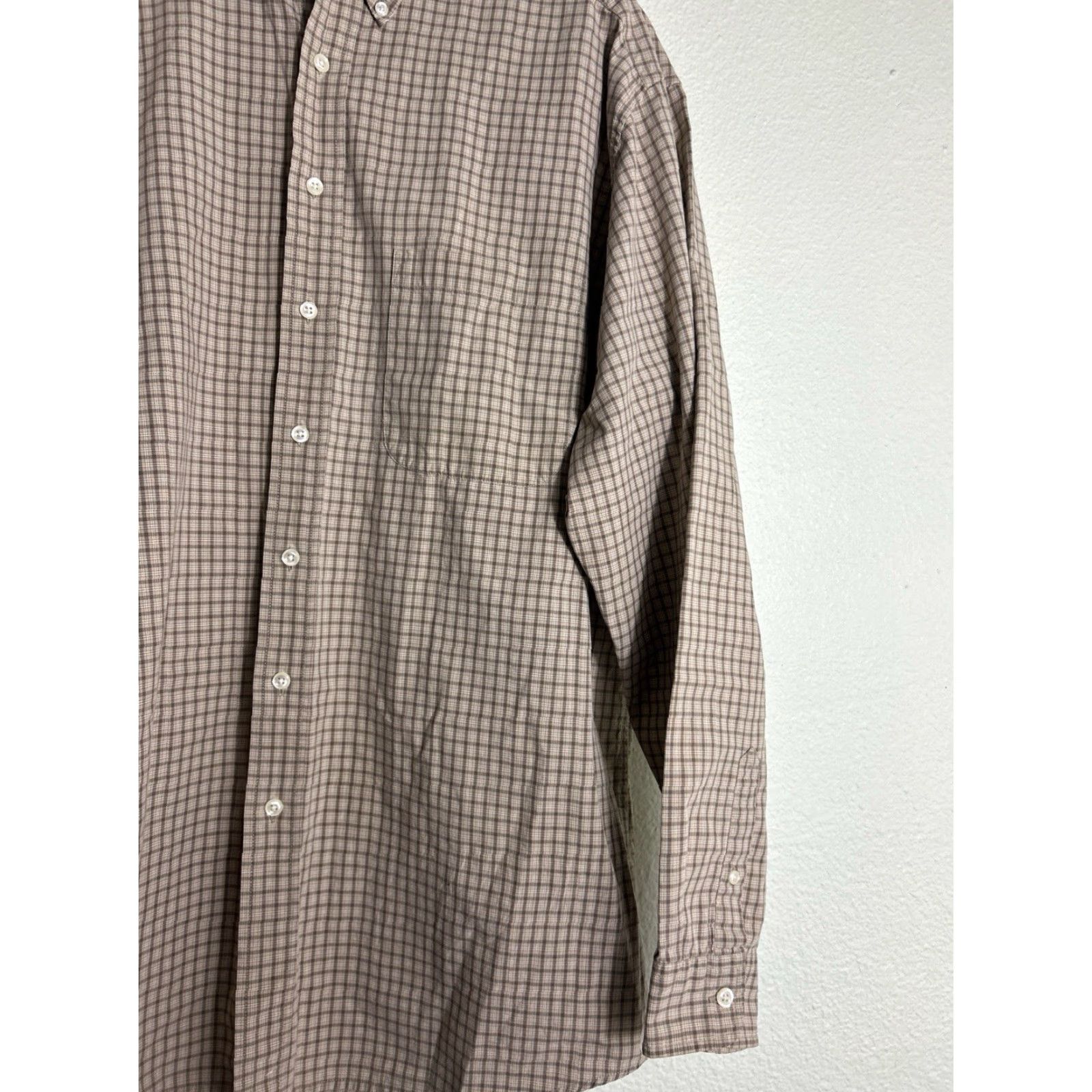Eddie Bauer Eddie Bauer Mens Large Tall Beige Plaid Checkered Button-Up Shirt Size US L / EU 52-54 / 3 - 4 Thumbnail