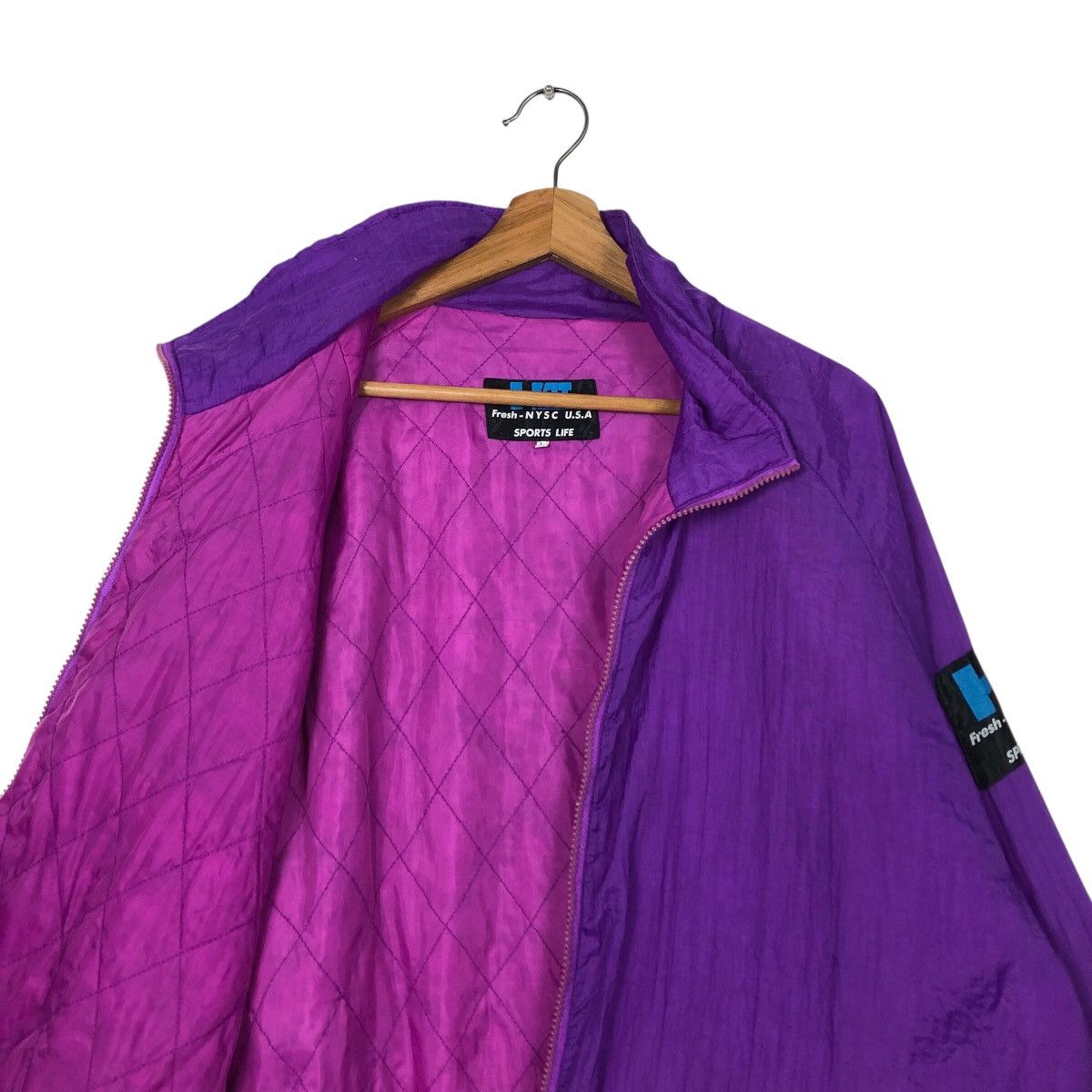 Japanese Brand 📌Vintage Bomber Jacket Rich Purple HIII Fresh Nysc Usa Size US L / EU 52-54 / 3 - 13 Thumbnail