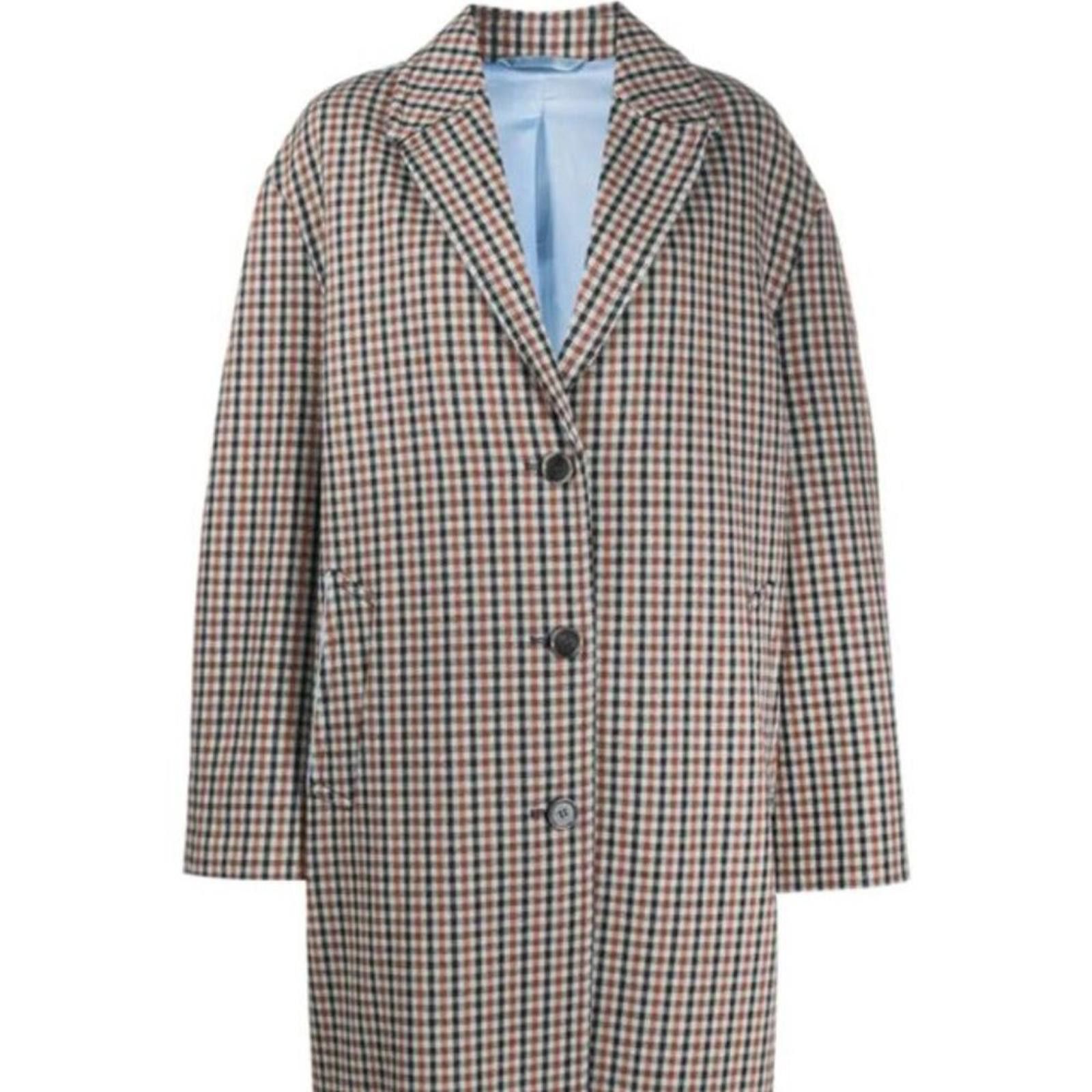 Acne Studios Acne Studios Checked Coat In Light Blue And Orange Size S / US 4 / IT 40 - 8 Thumbnail