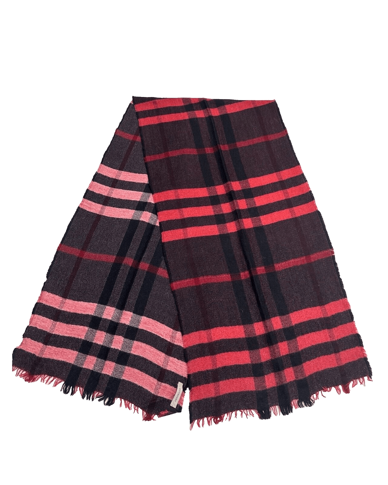 Burberry Burberry Nova Check Unisex Scarf Red/Black 100% Cashmere Size ONE SIZE - 1 Thumbnail